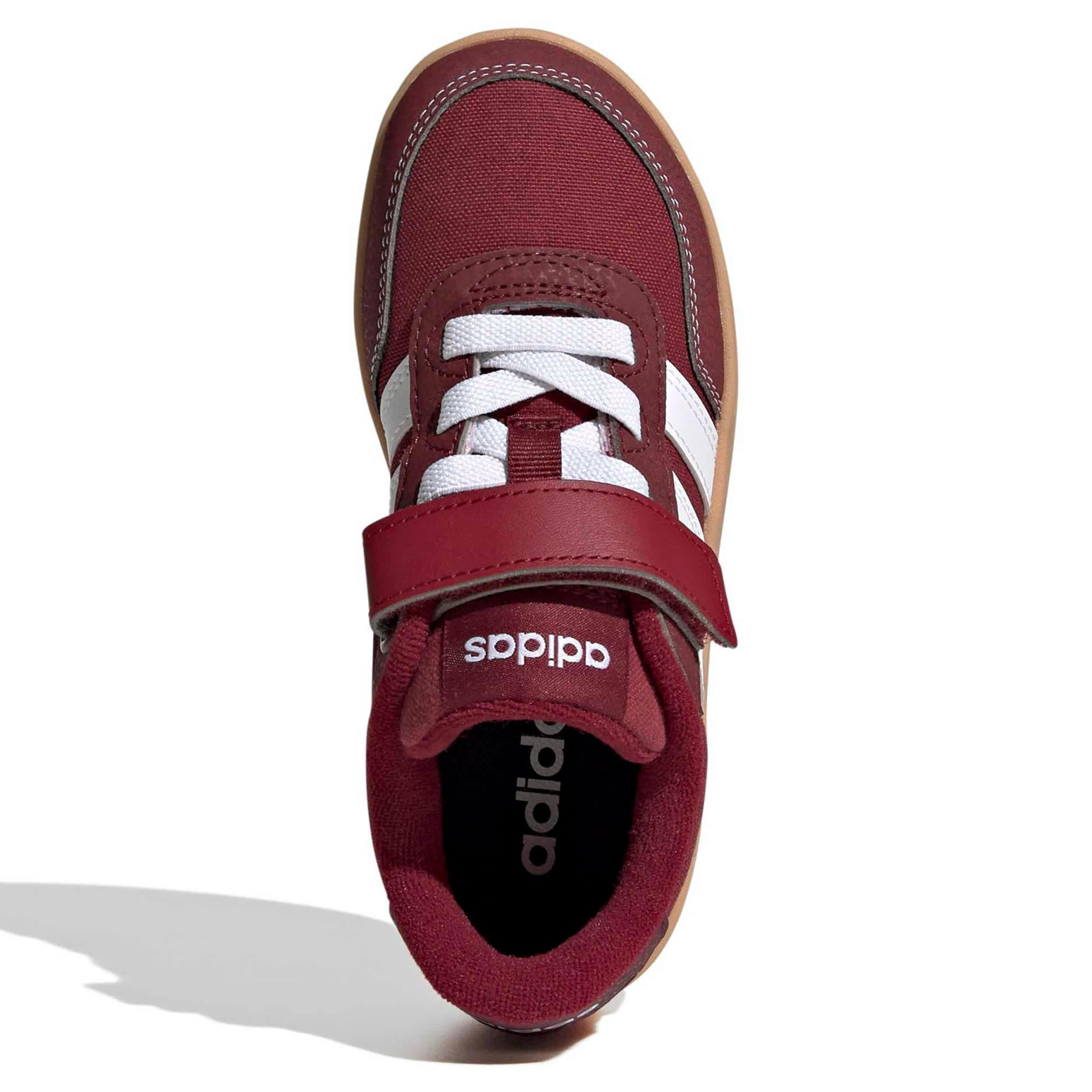 ADIDAS-BOYS LITTLE KID BREAKBASE SNEAKER-BURGUNDY & WHITE