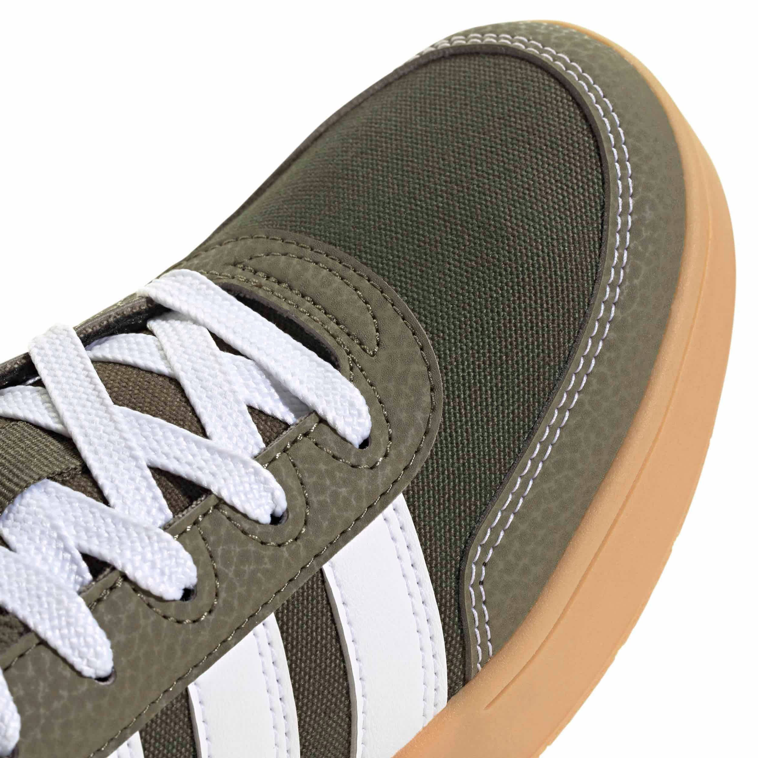 ADIDAS-BOYS BIG KID BREAKBASE SNEAKER-OLIVE & WHITE