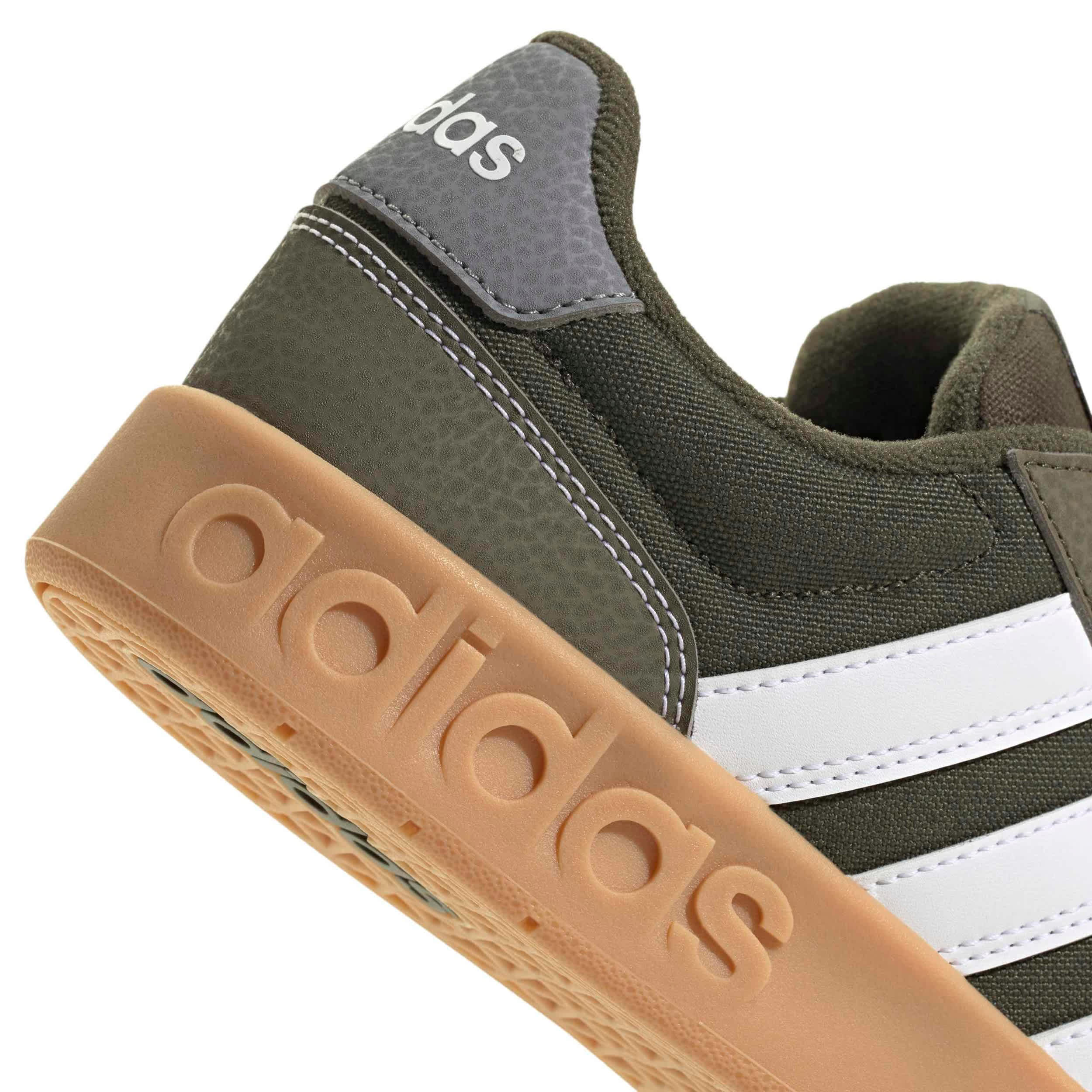 ADIDAS-BOYS BIG KID BREAKBASE SNEAKER-OLIVE & WHITE