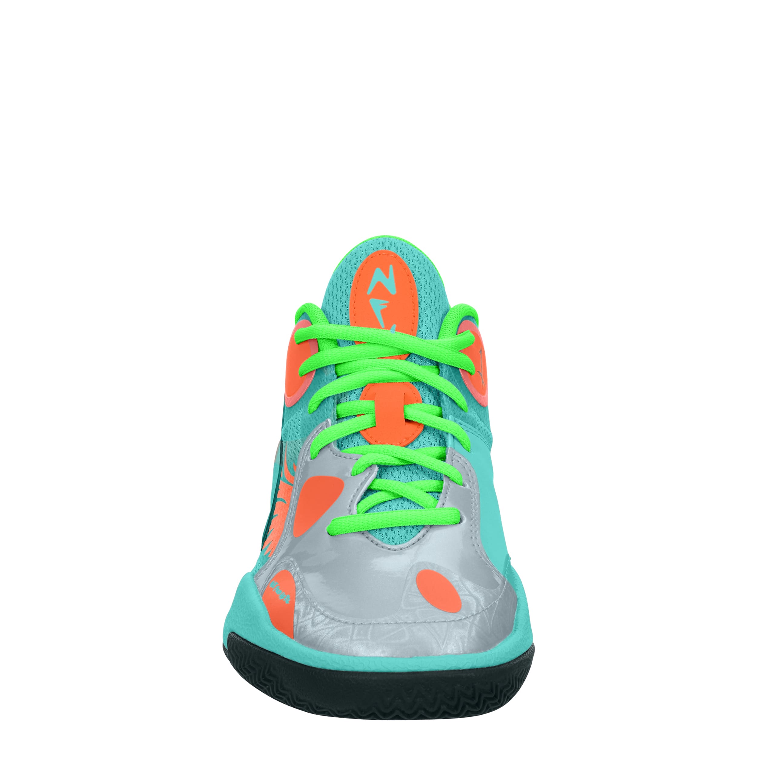 PUMA-BOYS BIG KID MB WORLD .01 BASKETBALL SHOE-MINT & ORANGE