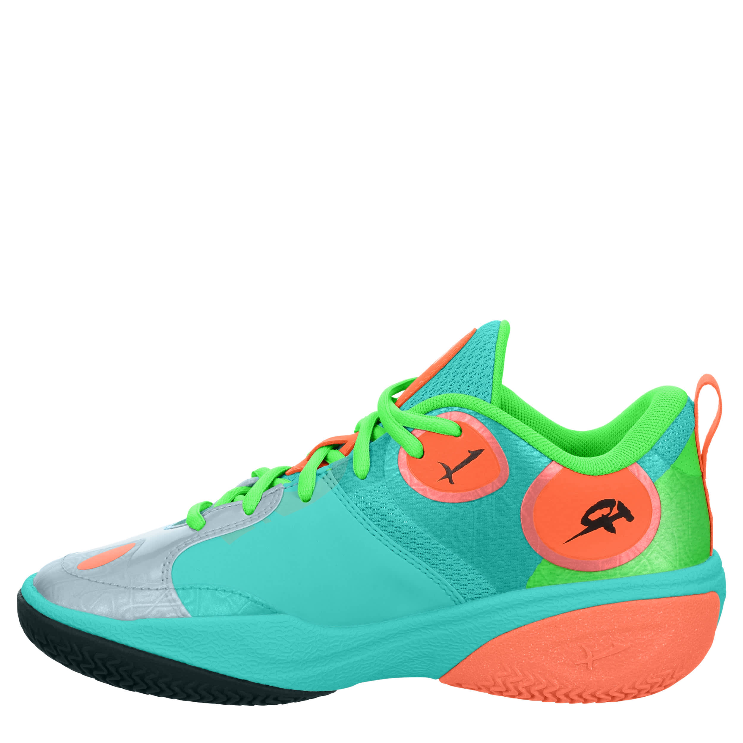 PUMA-BOYS BIG KID MB WORLD .01 BASKETBALL SHOE-MINT & ORANGE