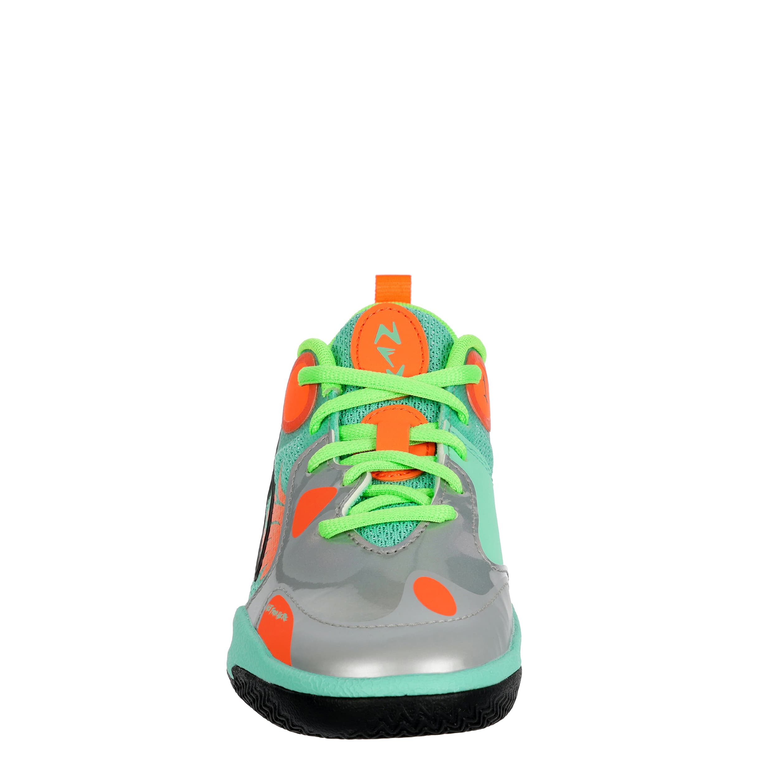 PUMA-BOYS LITTLE KID MB WORLD .01 BASKETBALL SHOE-MINT & ORANGE