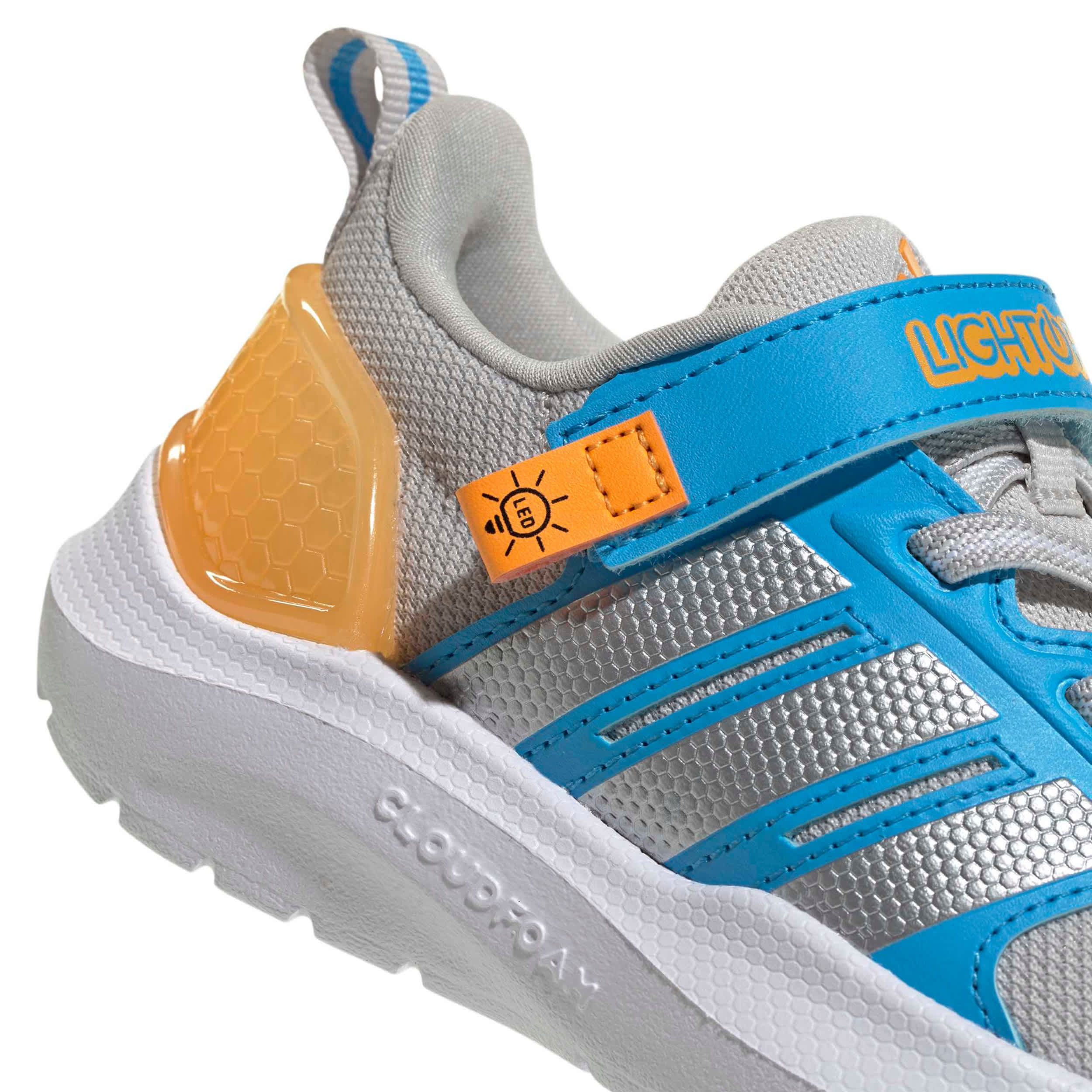 ADIDAS-BOYS INFANT TODDLER LIGHTORAMA RNR SNEAKER-GREY & SILVER
