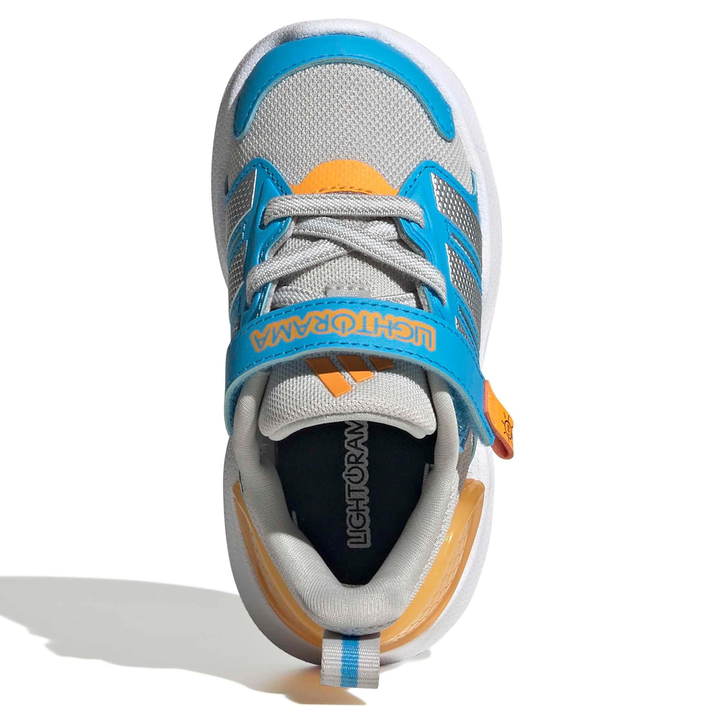 ADIDAS-BOYS INFANT TODDLER LIGHTORAMA RNR SNEAKER-GREY & SILVER