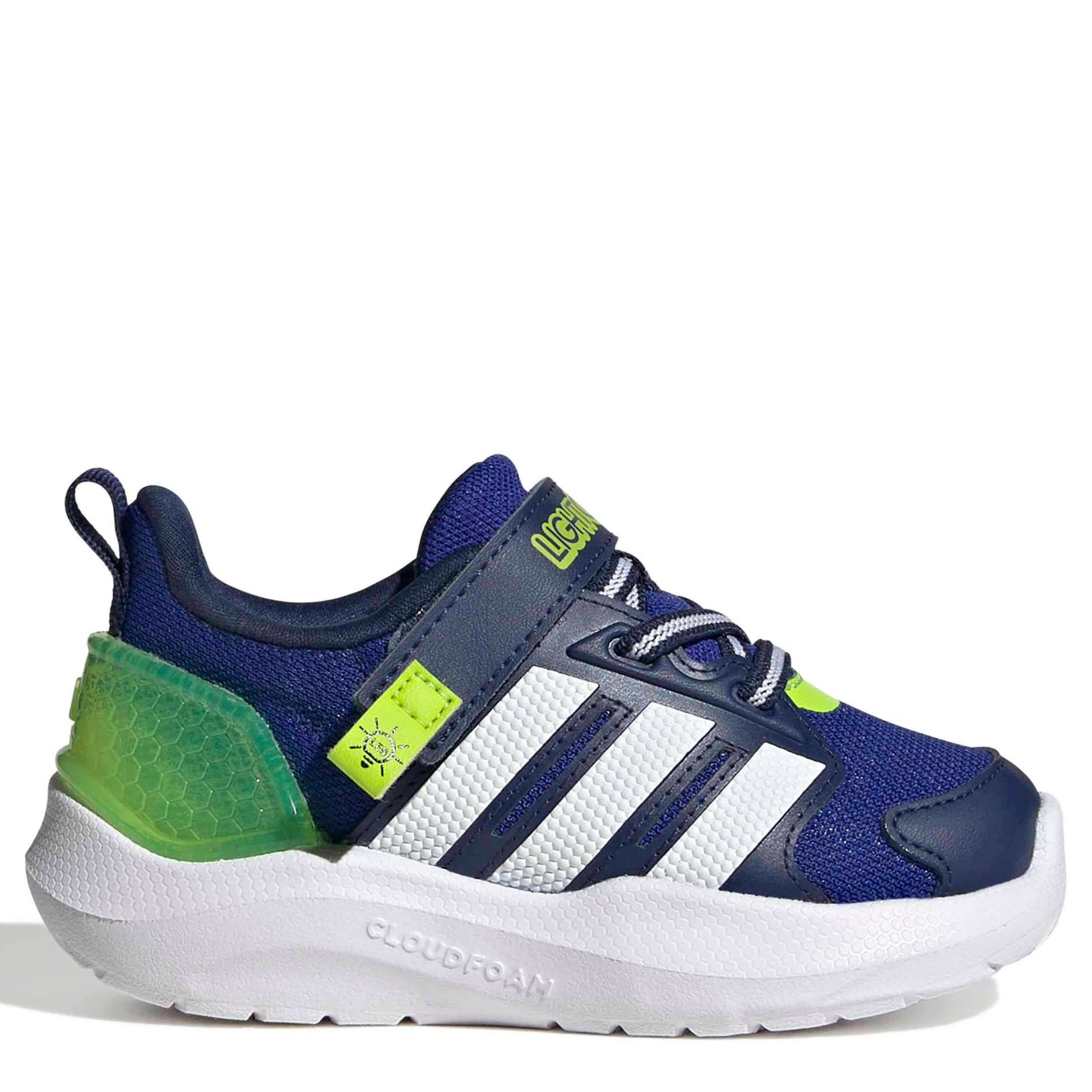 ADIDAS-BOYS INFANT TODDLER LIGHTORAMA RNR SNEAKER-BLUE & WHITE