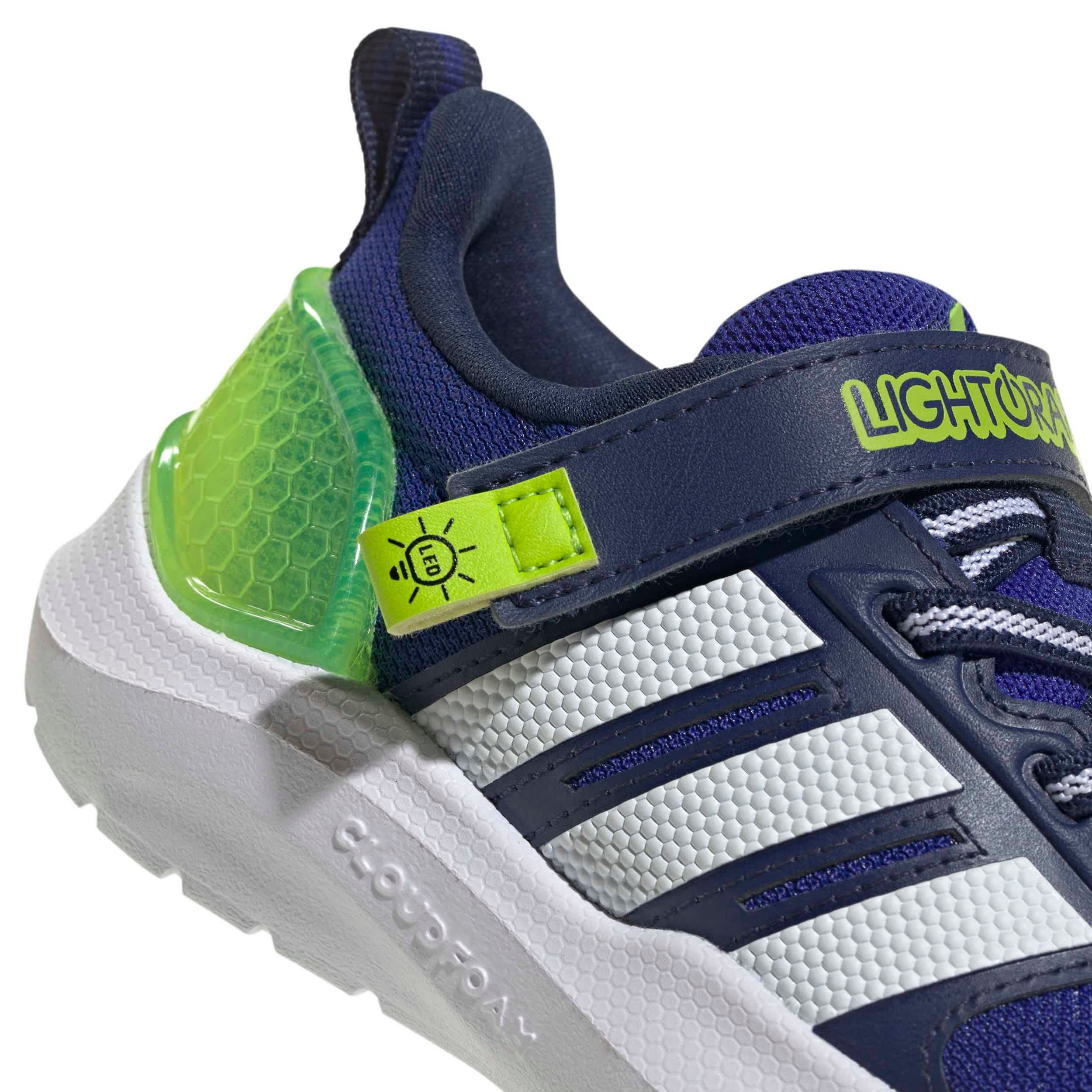 ADIDAS-BOYS INFANT TODDLER LIGHTORAMA RNR SNEAKER-BLUE & WHITE