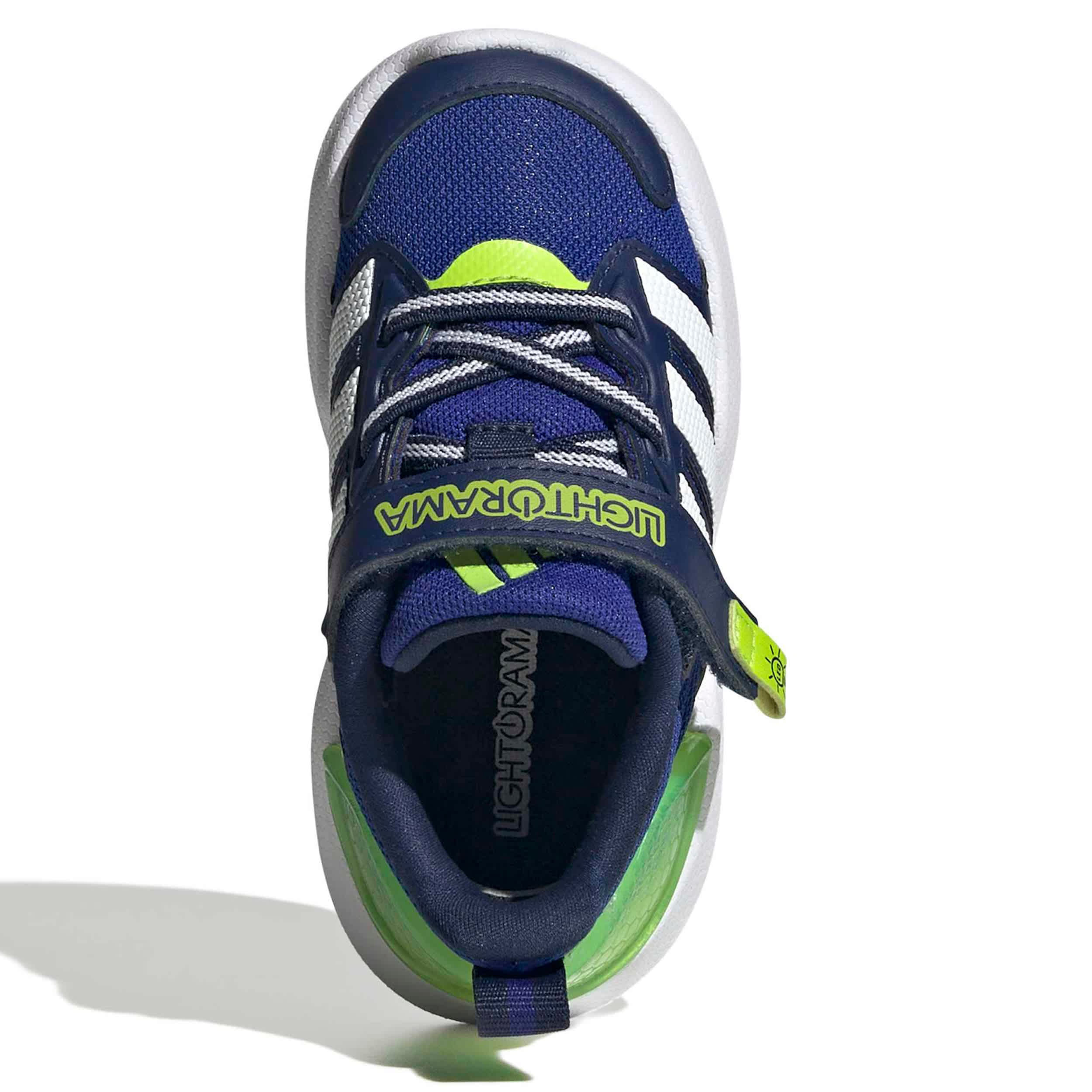 ADIDAS-BOYS INFANT TODDLER LIGHTORAMA RNR SNEAKER-BLUE & WHITE