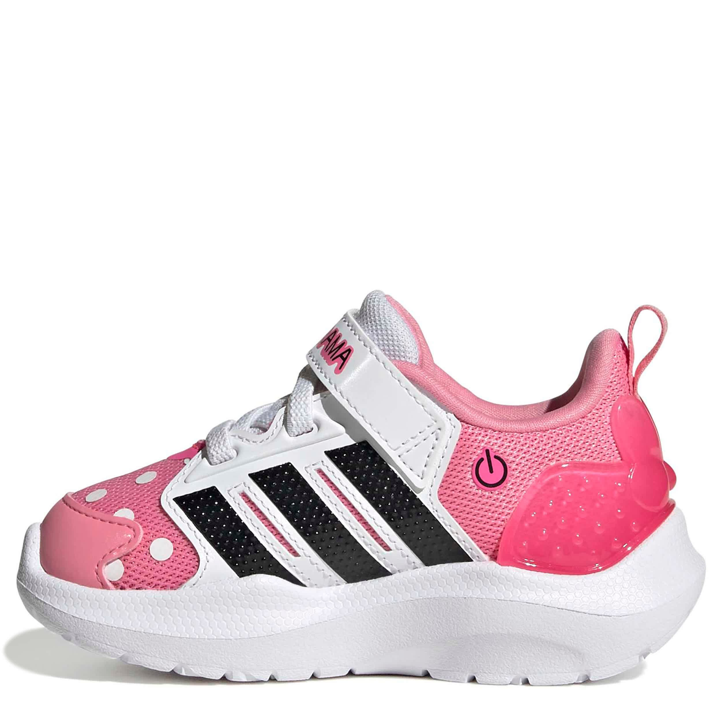 ADIDAS-GIRLS INFANT TODDLER LIGHTORAMA RNR SNEAKER-PINK & BLACK