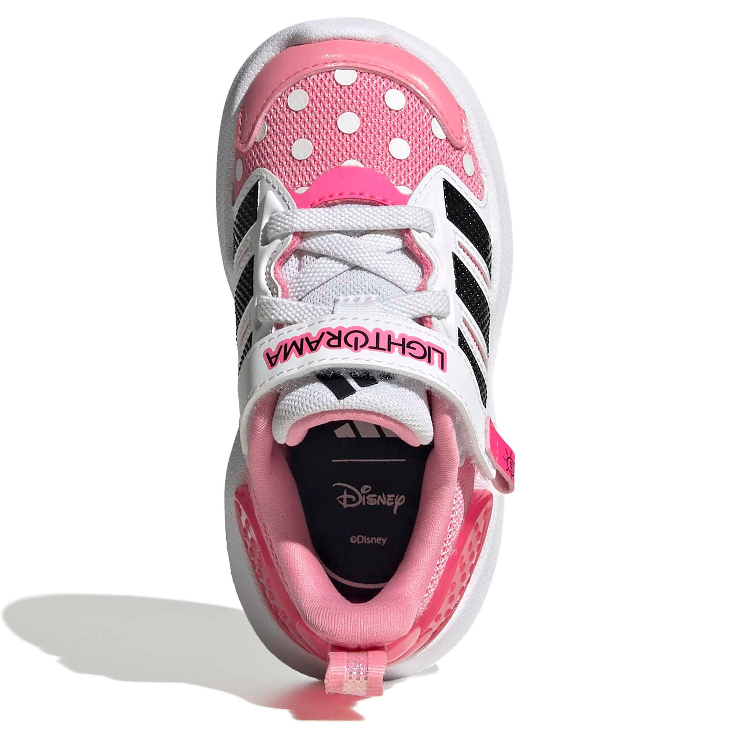 ADIDAS-GIRLS INFANT TODDLER LIGHTORAMA RNR SNEAKER-PINK & BLACK