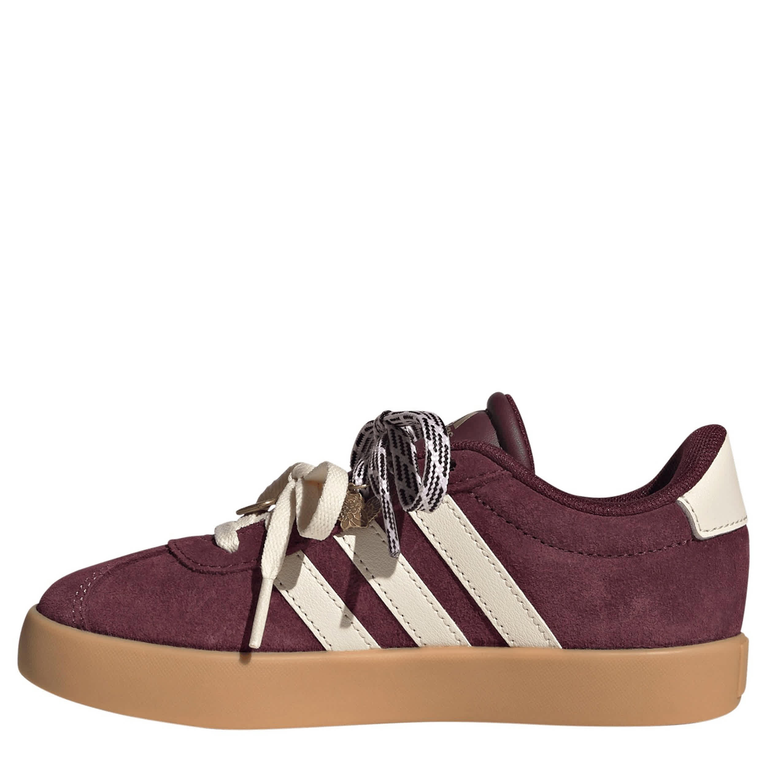 ADIDAS-GIRLS LITTLE-BIG KID VL COURT 3.0 SNEAKER-BURGUNDY & TAN