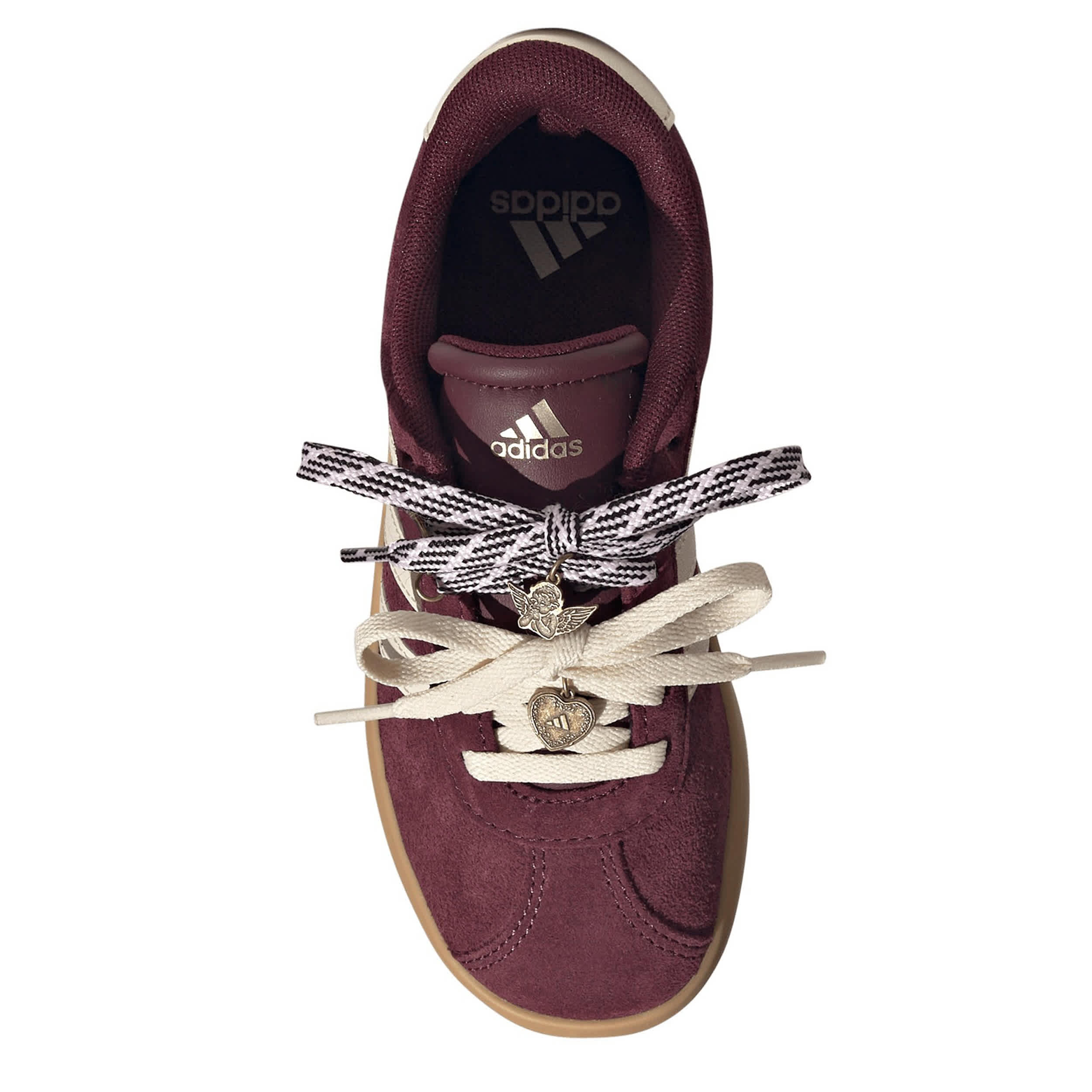 ADIDAS-GIRLS LITTLE-BIG KID VL COURT 3.0 SNEAKER-BURGUNDY & TAN