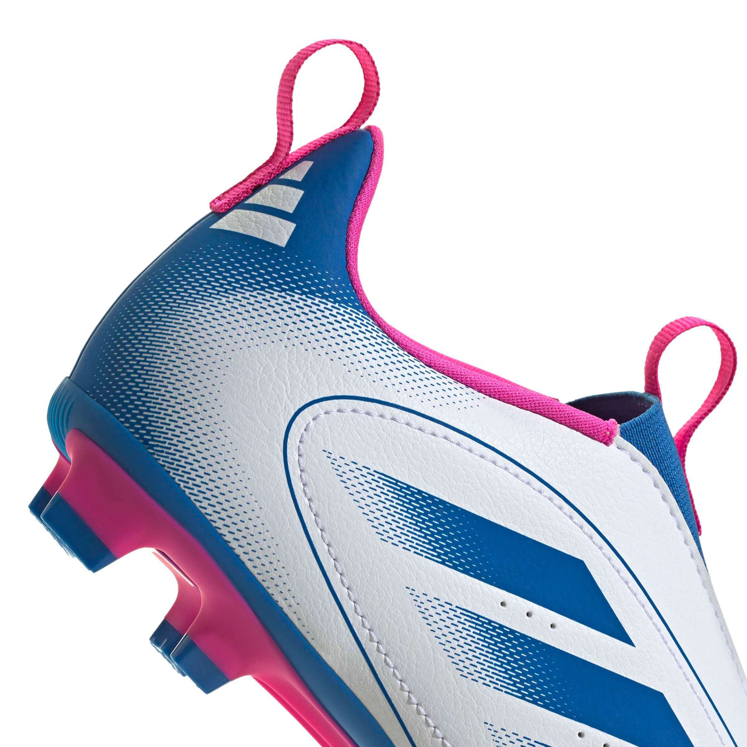 ADIDAS-BOYS BIG KID GOLETTO IX LACELESS SOCCER CLEATS-WHITE & BLUE