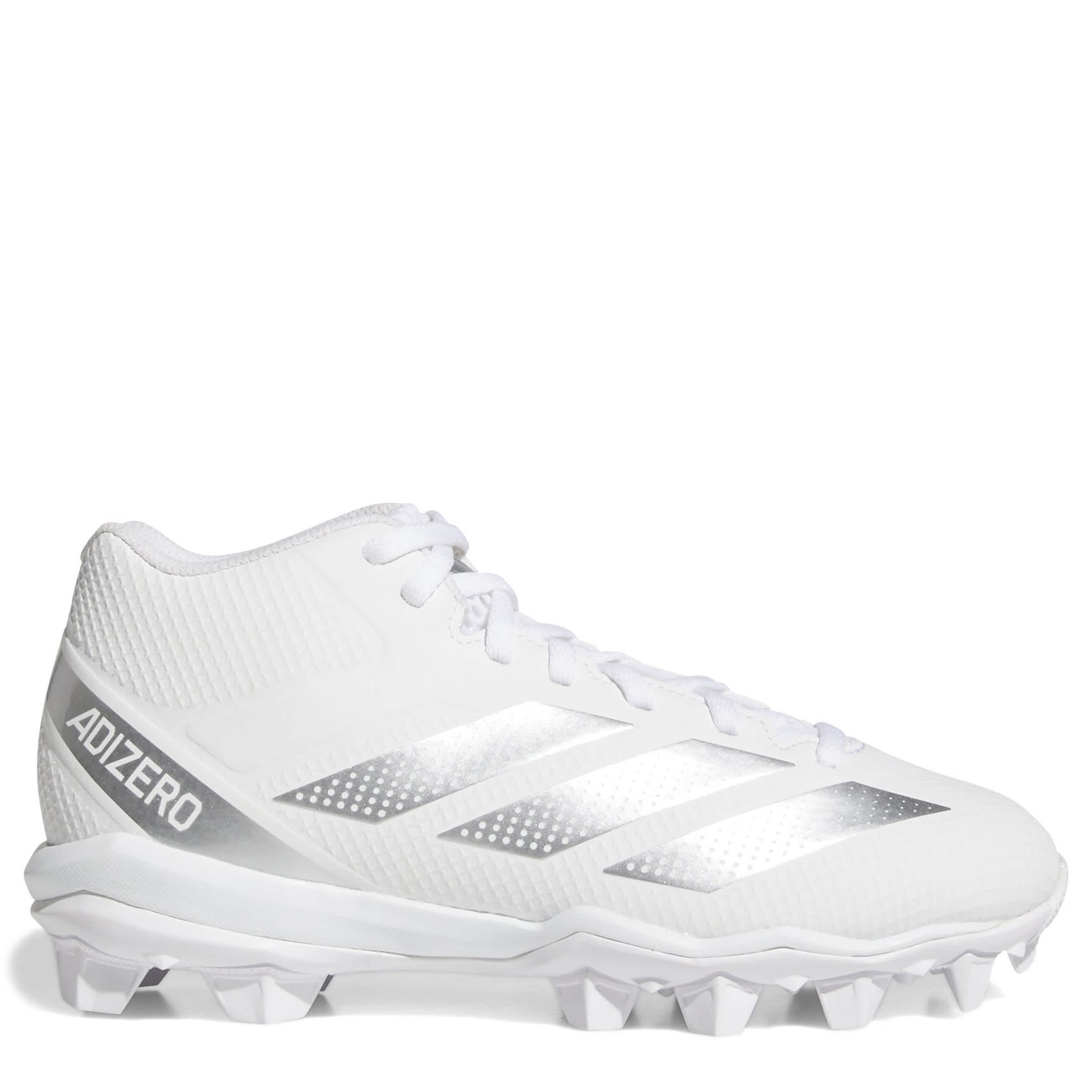 ADIDAS-BOYS ADIZERO IMPACT.2  FOOTBALL CLEATS-WHITE & SILVER
