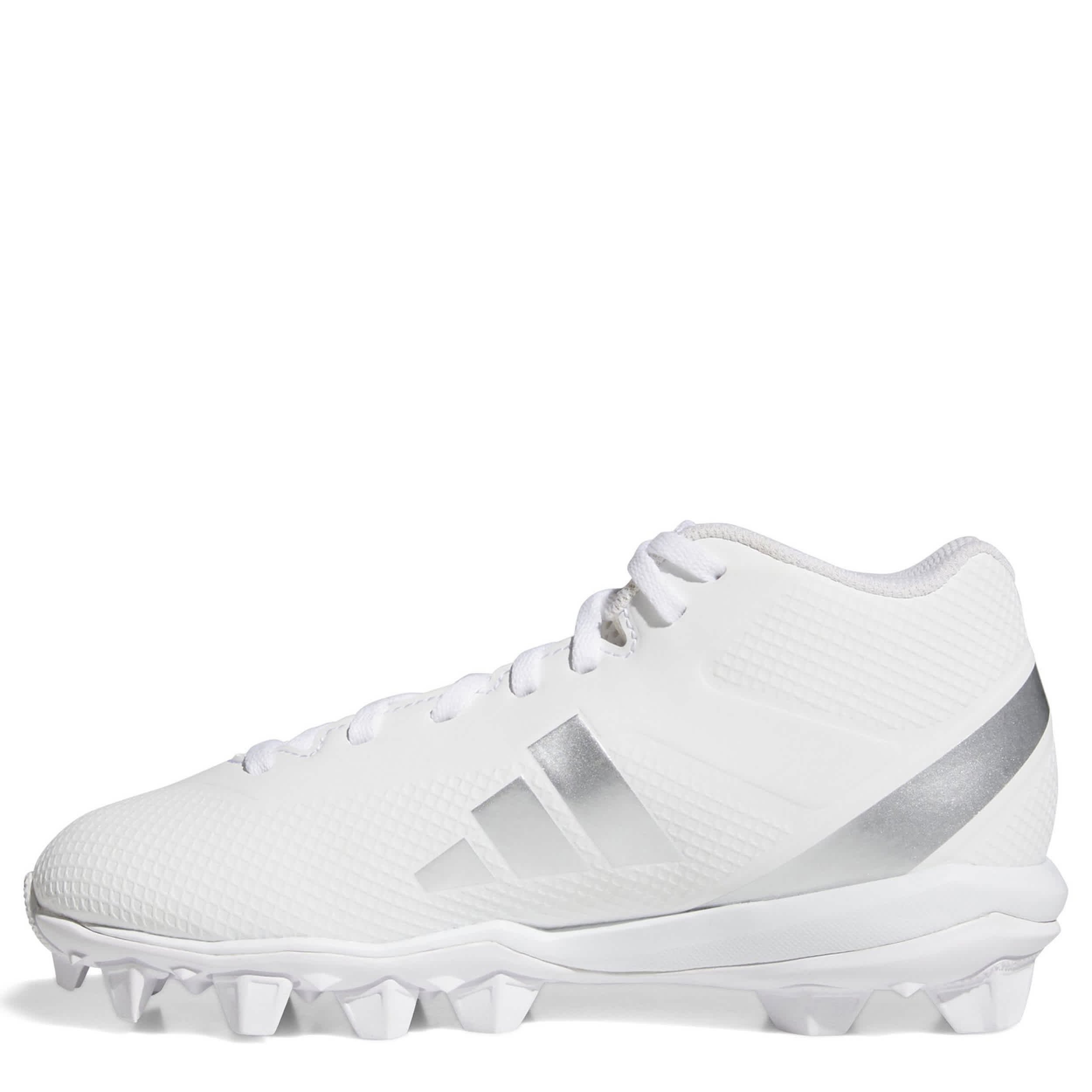 ADIDAS-BOYS ADIZERO IMPACT.2  FOOTBALL CLEATS-WHITE & SILVER