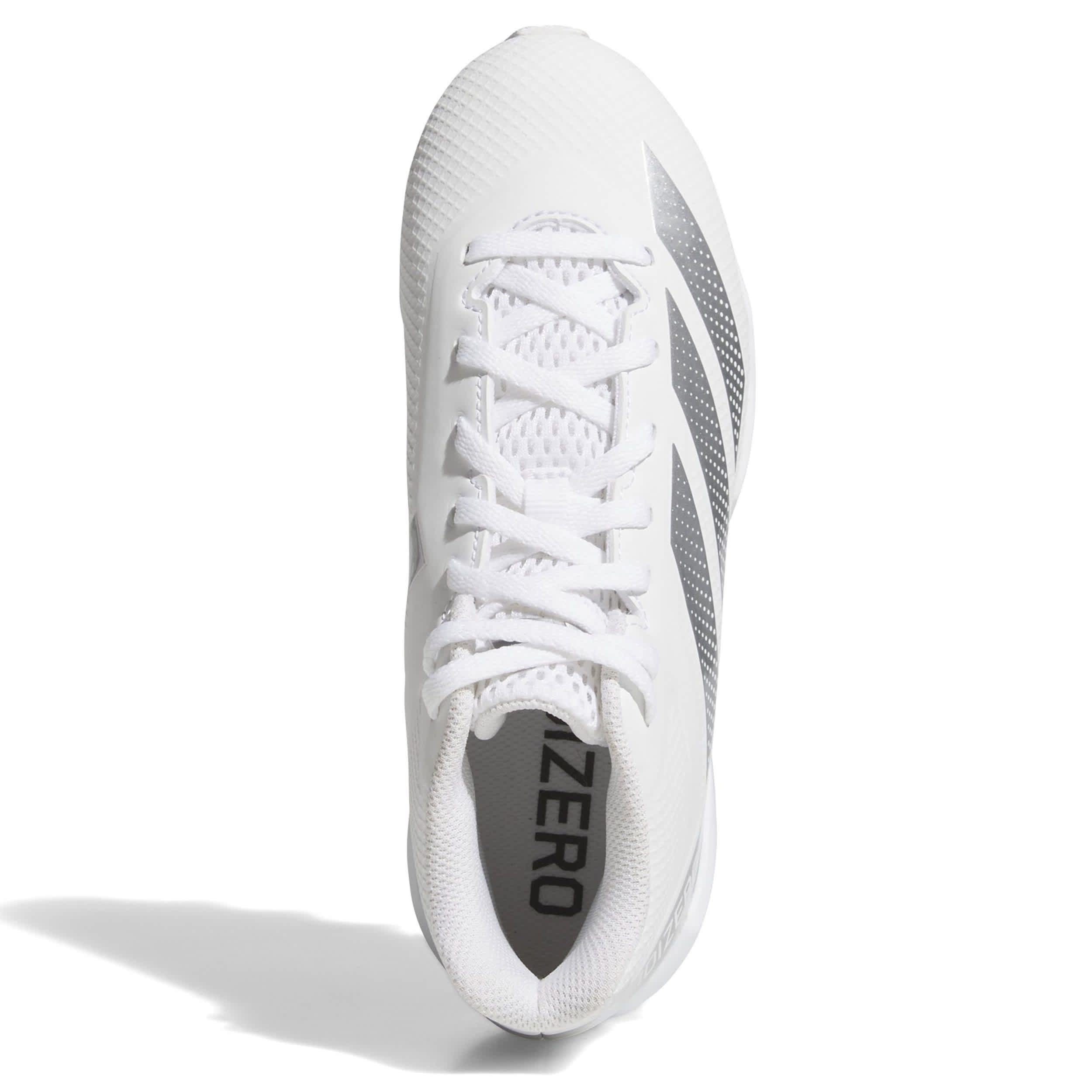 ADIDAS-BOYS ADIZERO IMPACT.2  FOOTBALL CLEATS-WHITE & SILVER