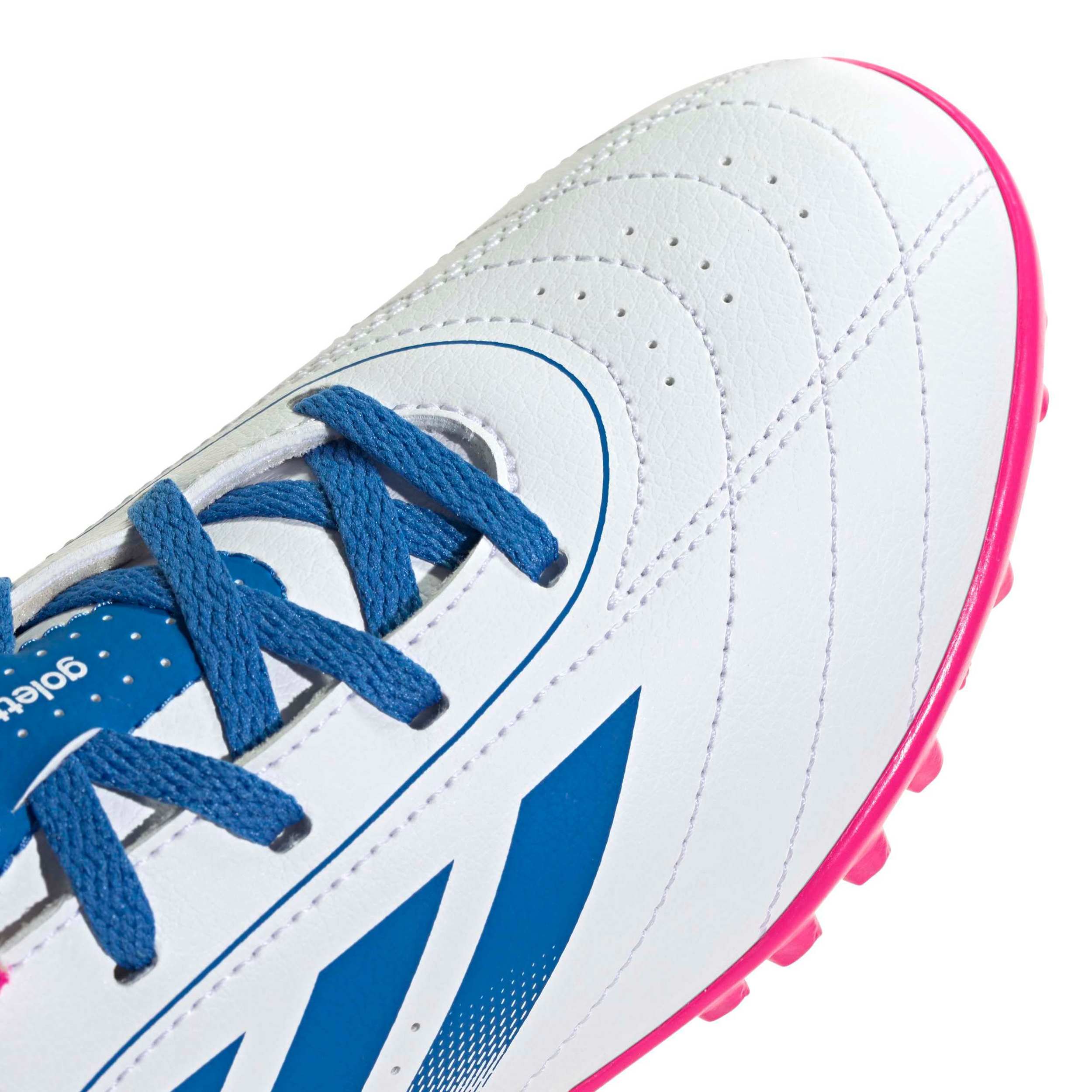 ADIDAS-BOYS BIG-LITTLE KID GOLETTO IX TURF SOCCER CLEATS-WHITE & BRIGHT BLUE