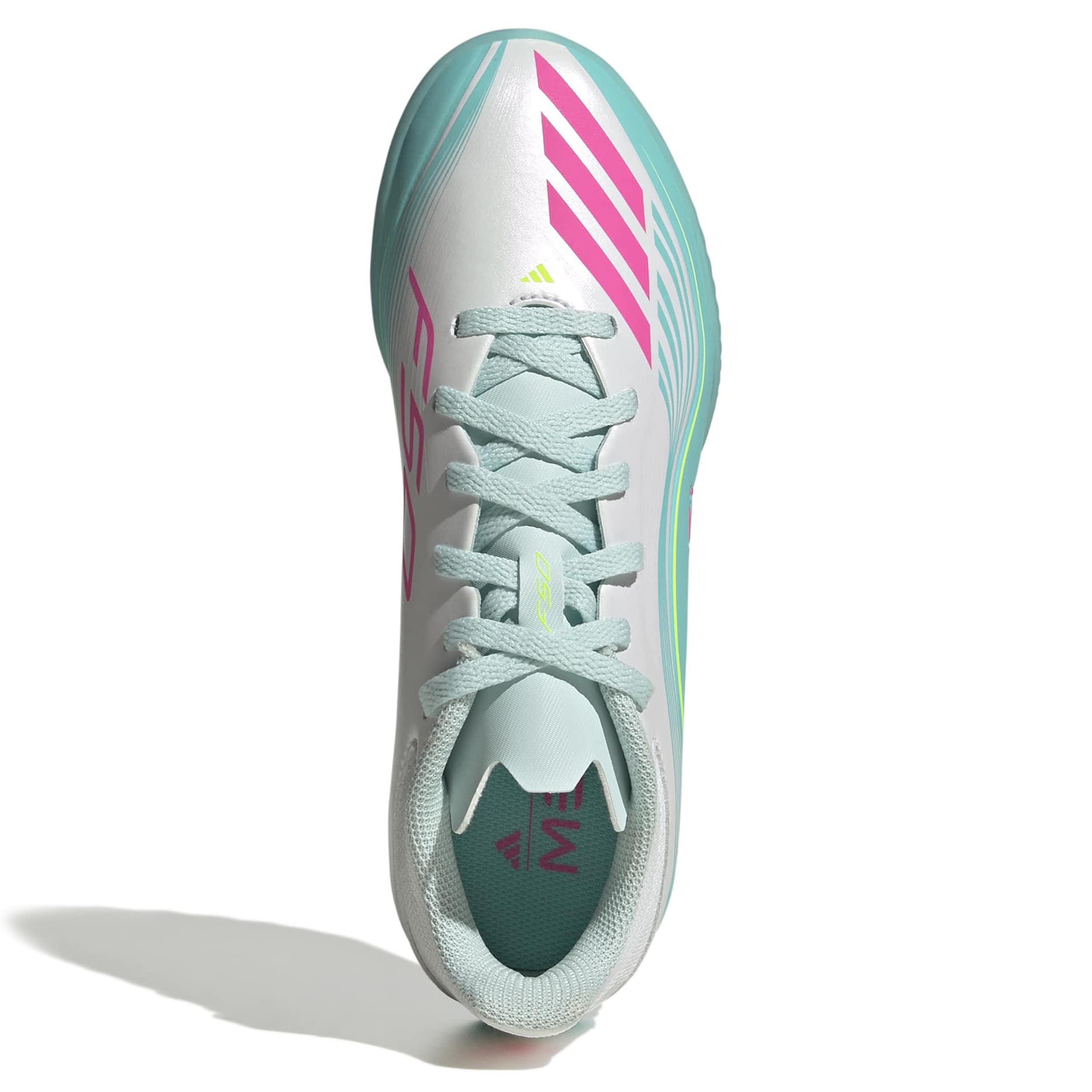 ADIDAS-BOYS BIG-LITTLE KID F50 LEAGUE SOCCER TURF CLEATS-WHITE & PINK