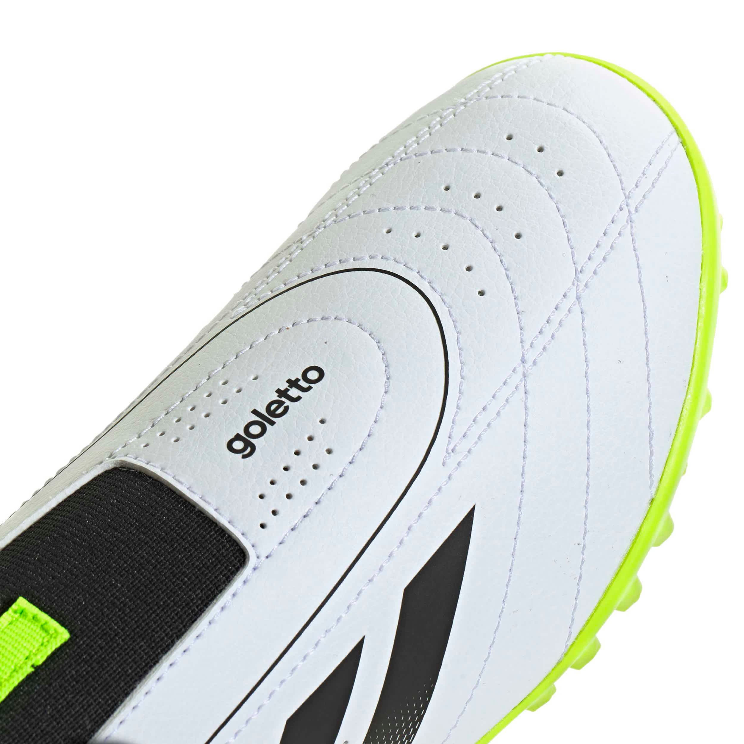 ADIDAS-BOYS BIG-LITTLE KID GOLETTO IX TURF SOCCER CLEATS-WHITE & BLACK