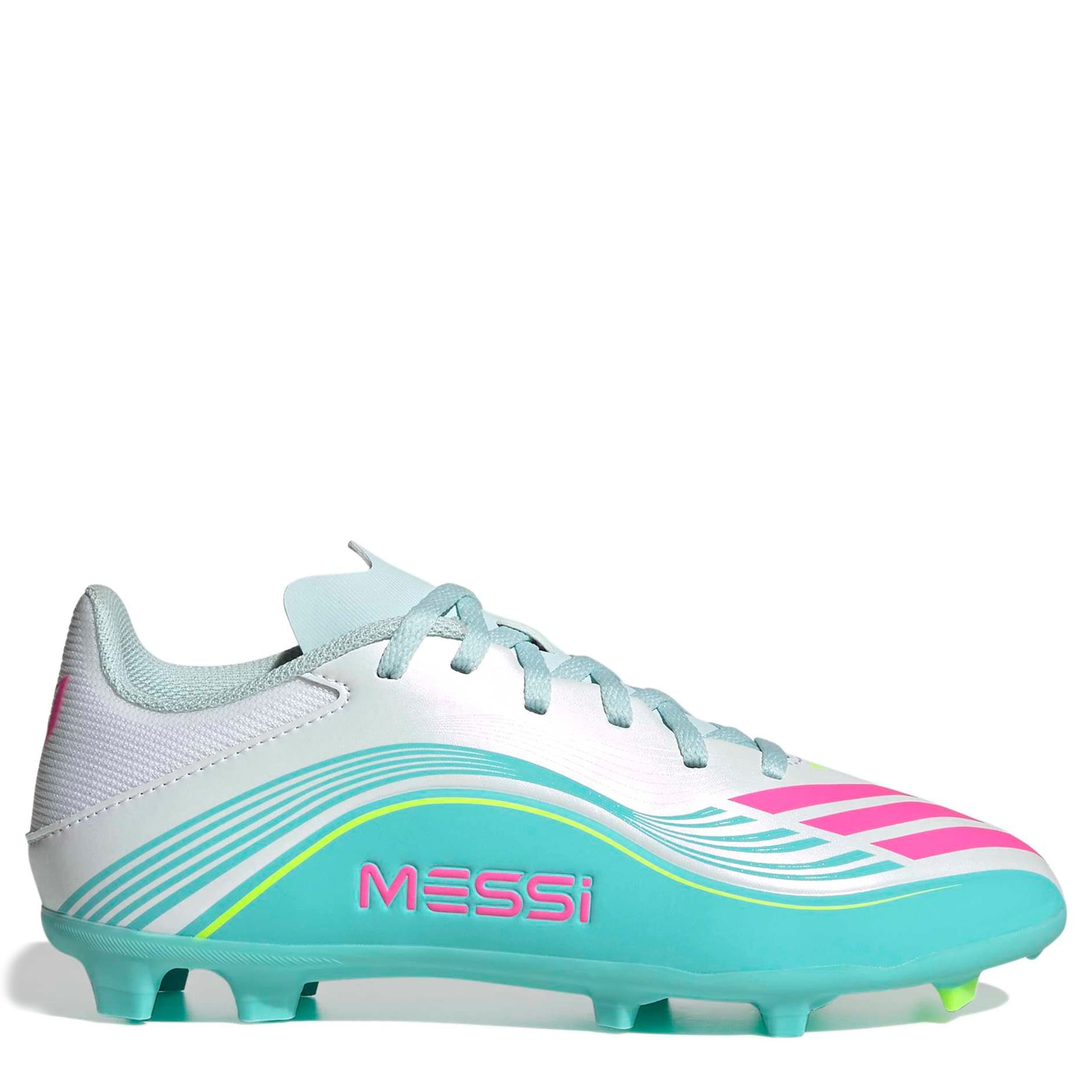 ADIDAS-BOYS BIG-LITTLE KID F50 LEAGUE SOCCER TURF CLEATS-WHITE & PINK