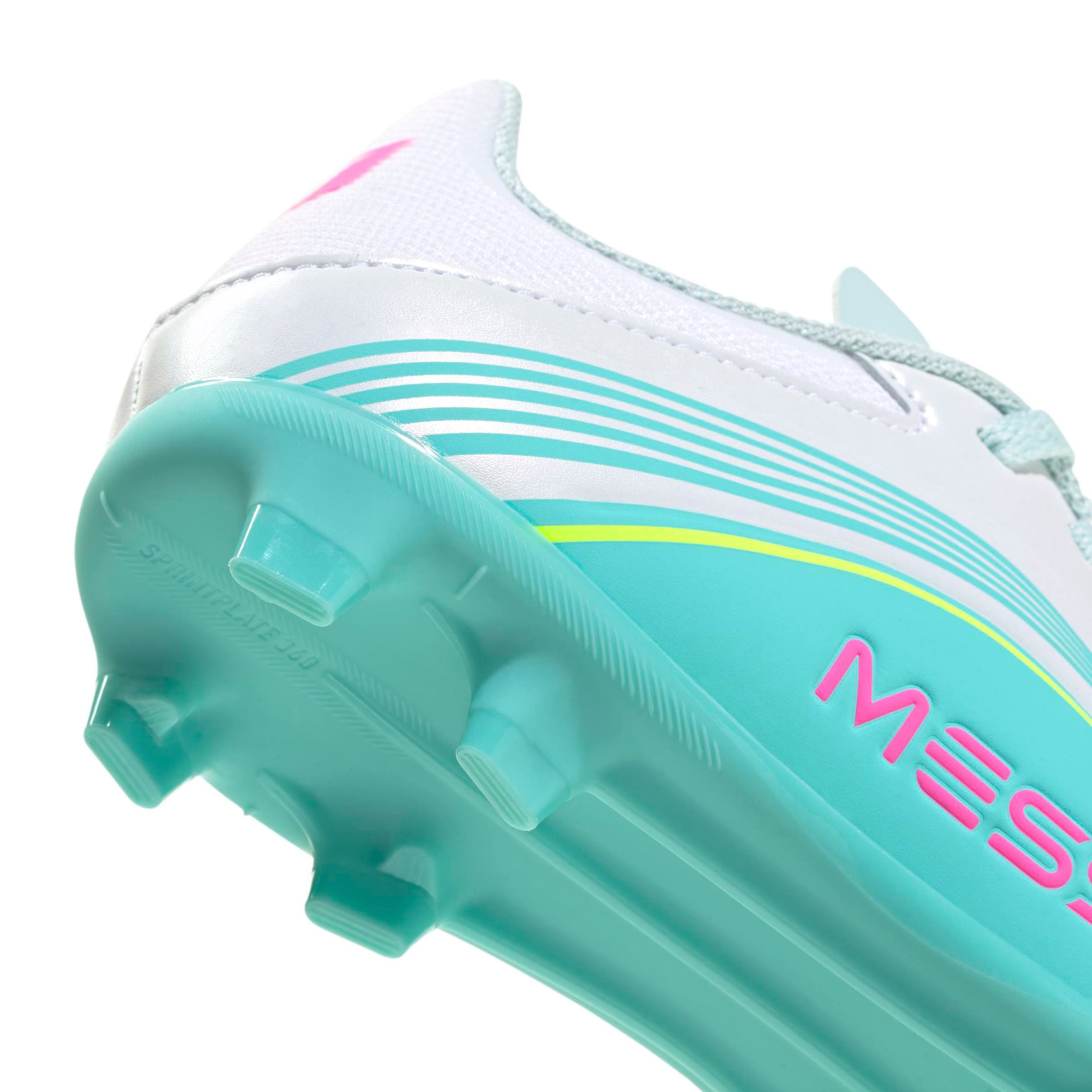 ADIDAS-BOYS BIG-LITTLE KID F50 LEAGUE SOCCER TURF CLEATS-WHITE & PINK
