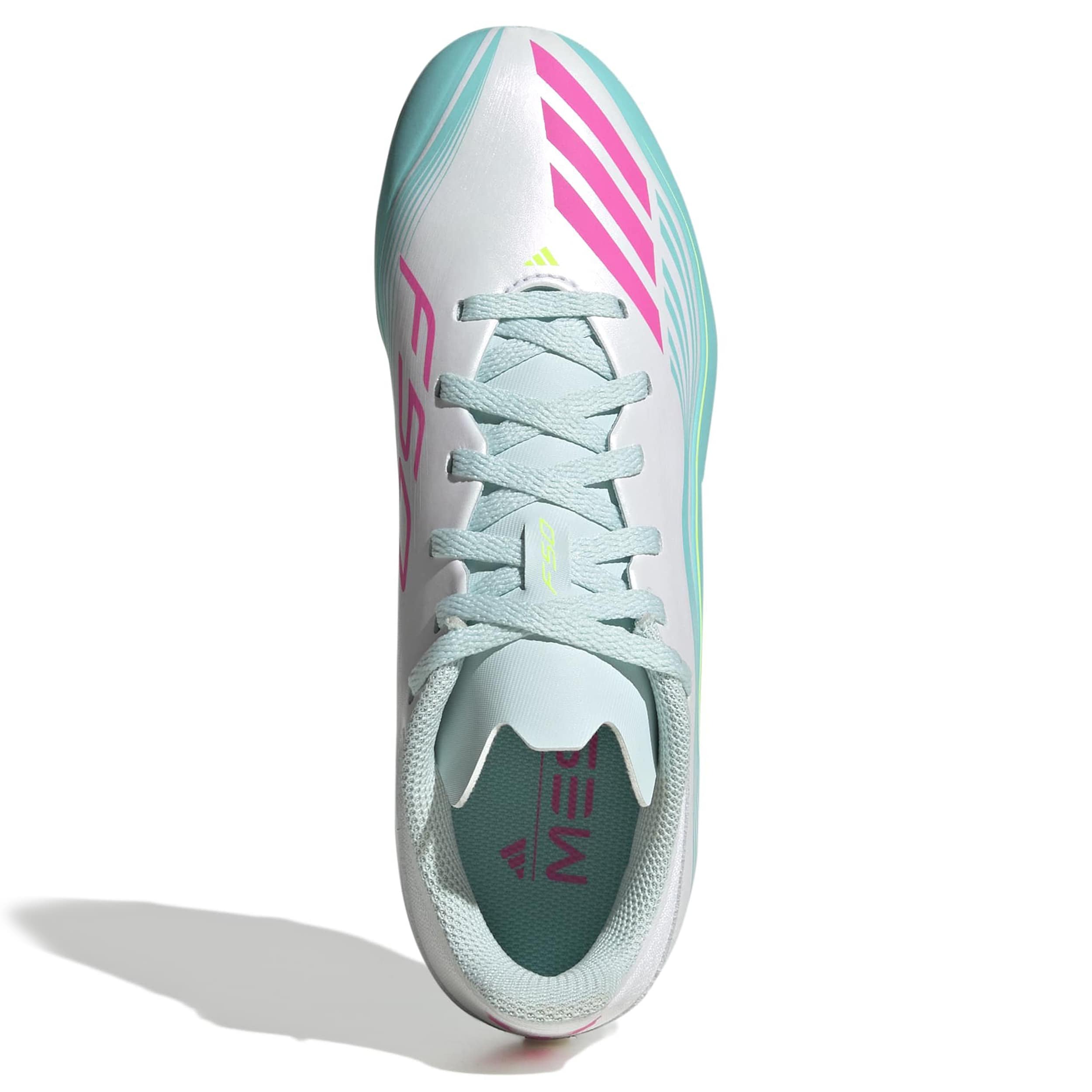 ADIDAS-BOYS BIG-LITTLE KID F50 LEAGUE SOCCER TURF CLEATS-WHITE & PINK