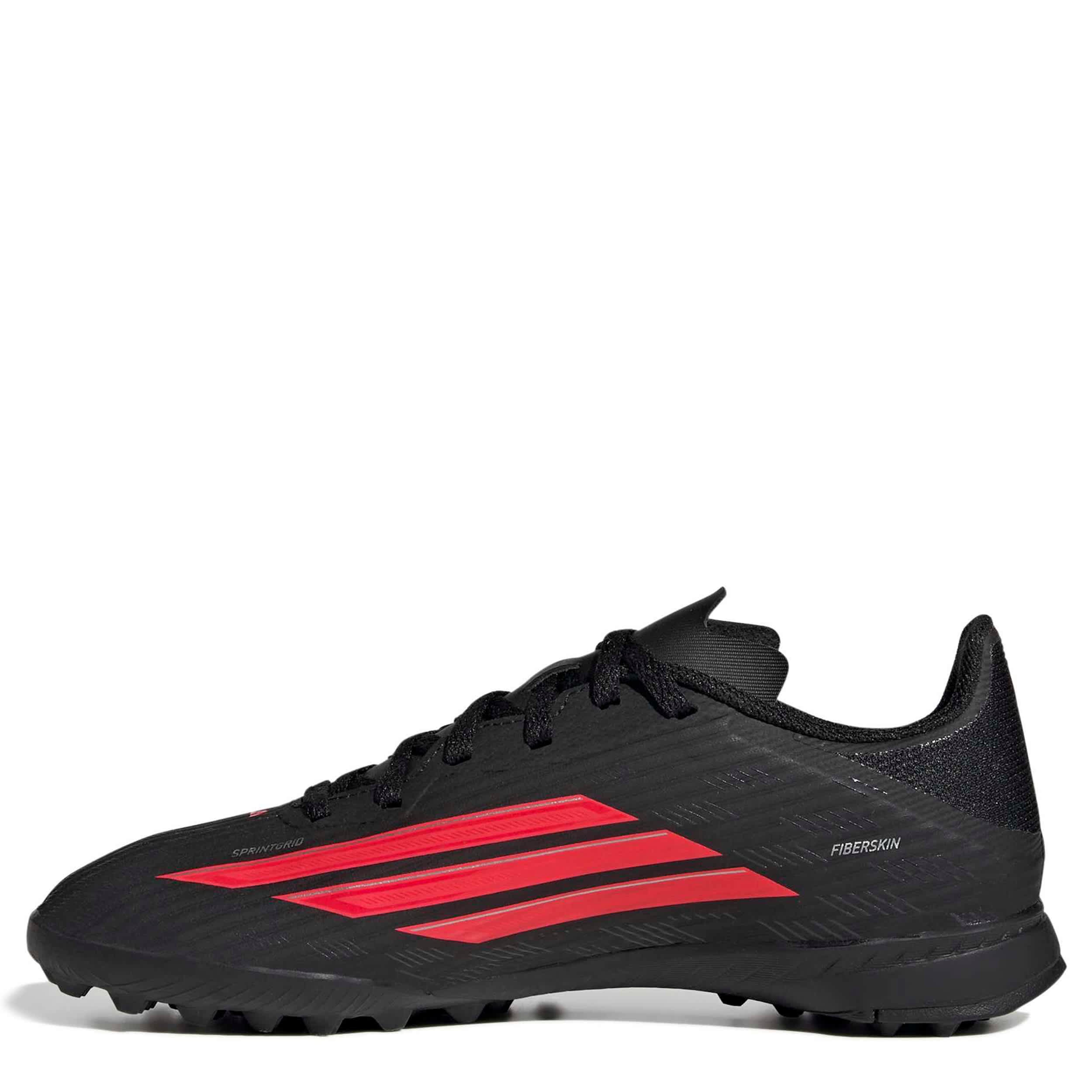 ADIDAS-BOYS BIG-LITTLE KID F50 LEAGUE SOCCER TURF CLEATS-BLACK & RED