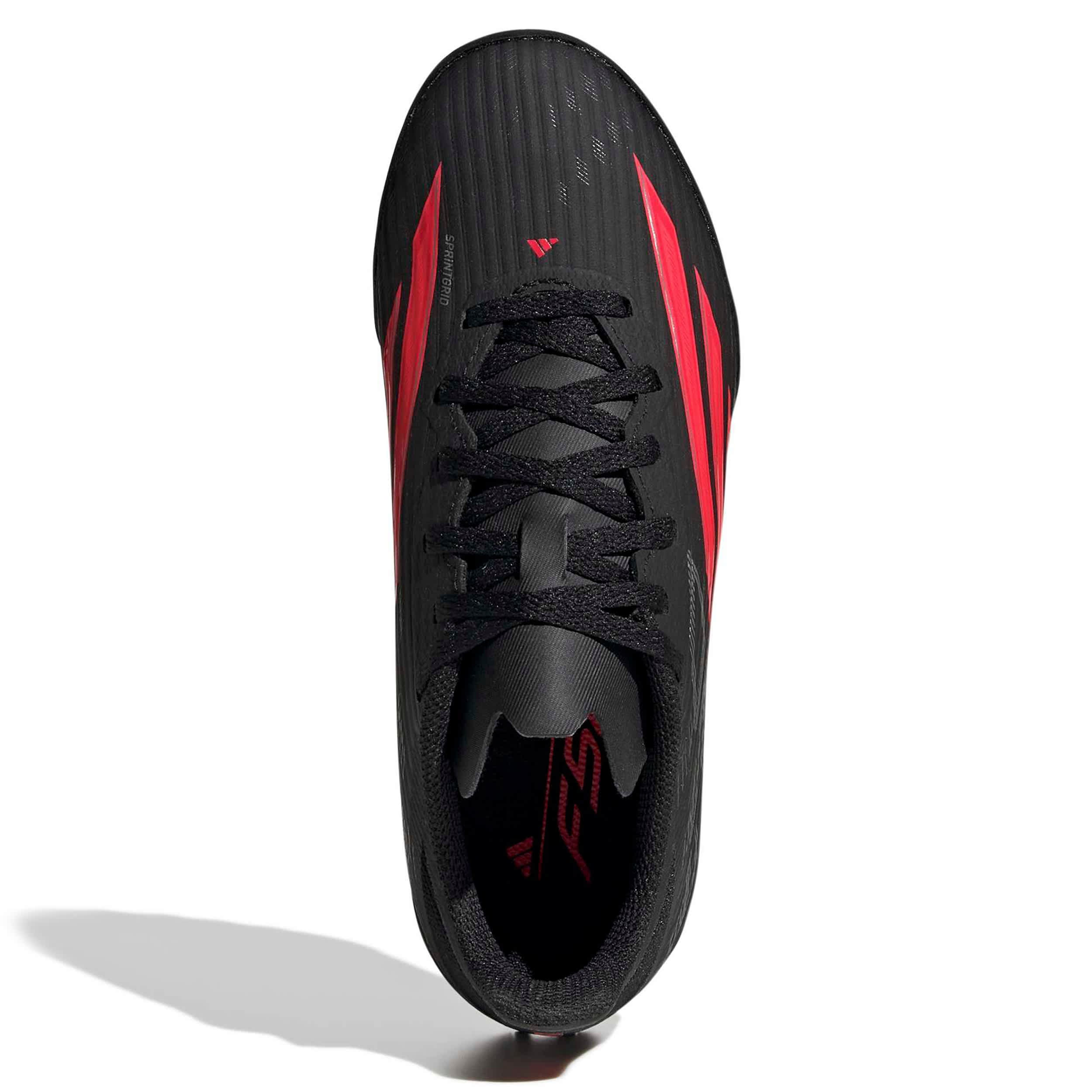 ADIDAS-BOYS BIG-LITTLE KID F50 LEAGUE SOCCER TURF CLEATS-BLACK & RED