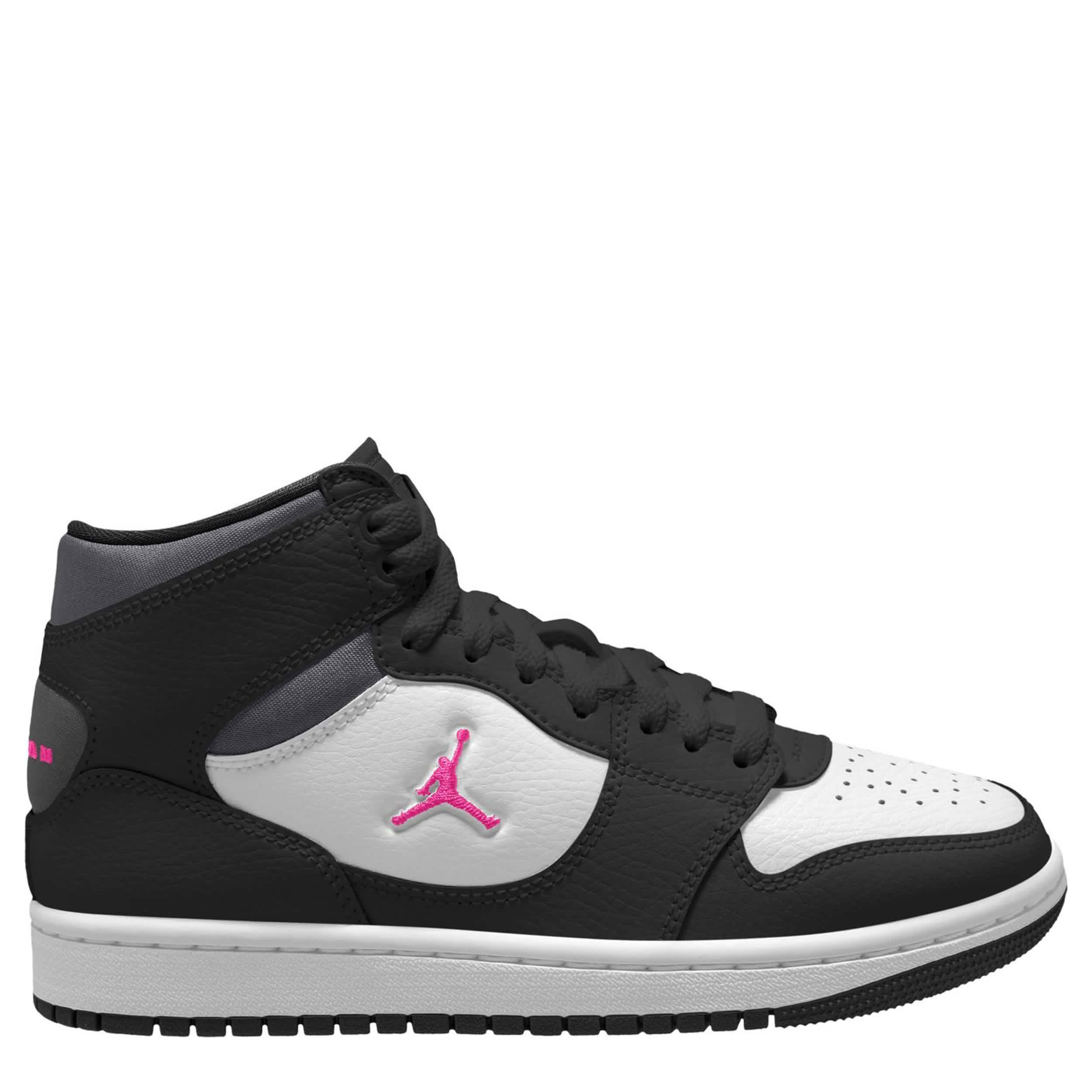 JORDAN-GIRLS BIG KID COURT CONNECT MID SNEAKER-PINK & GREY
