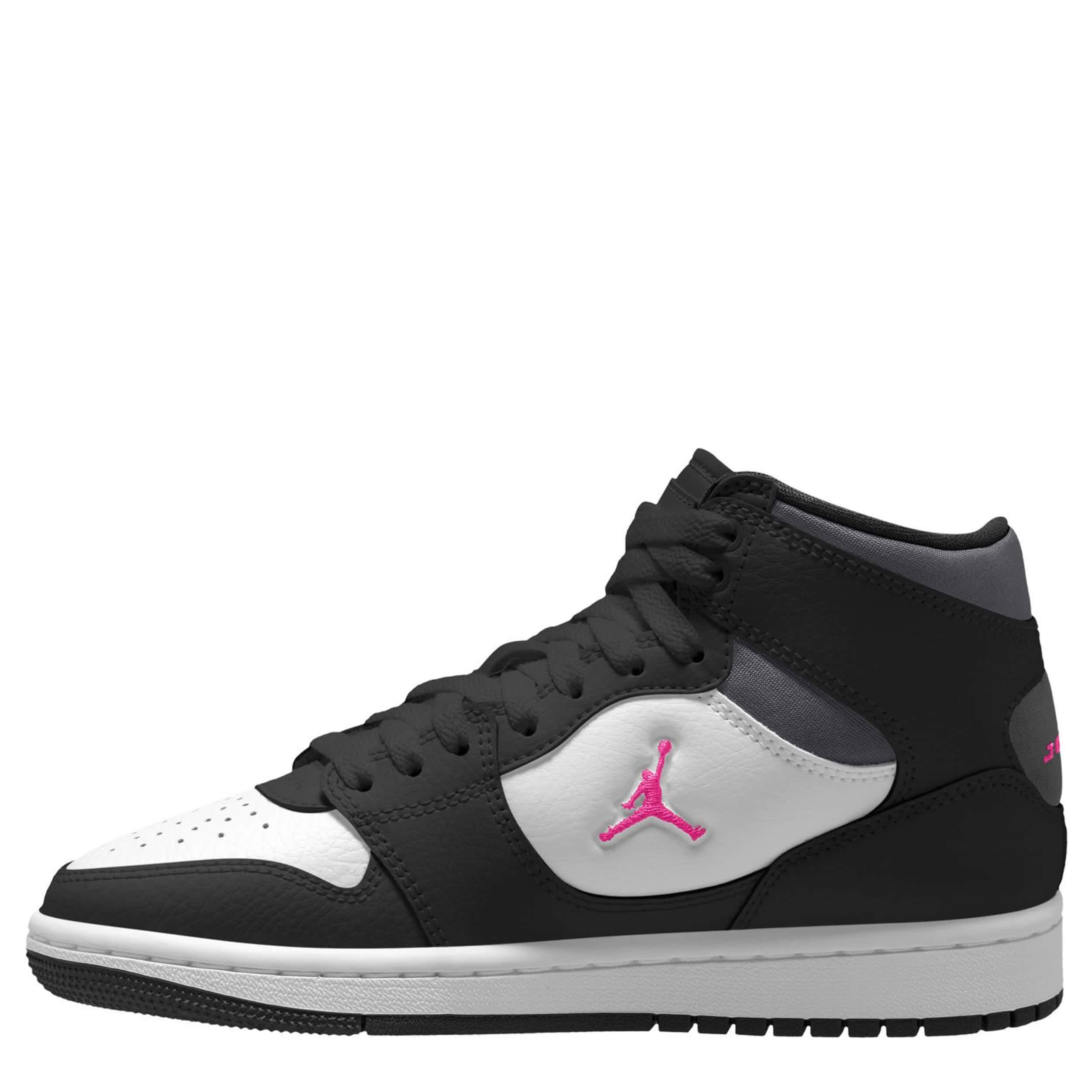 JORDAN-GIRLS BIG KID COURT CONNECT MID SNEAKER-PINK & GREY