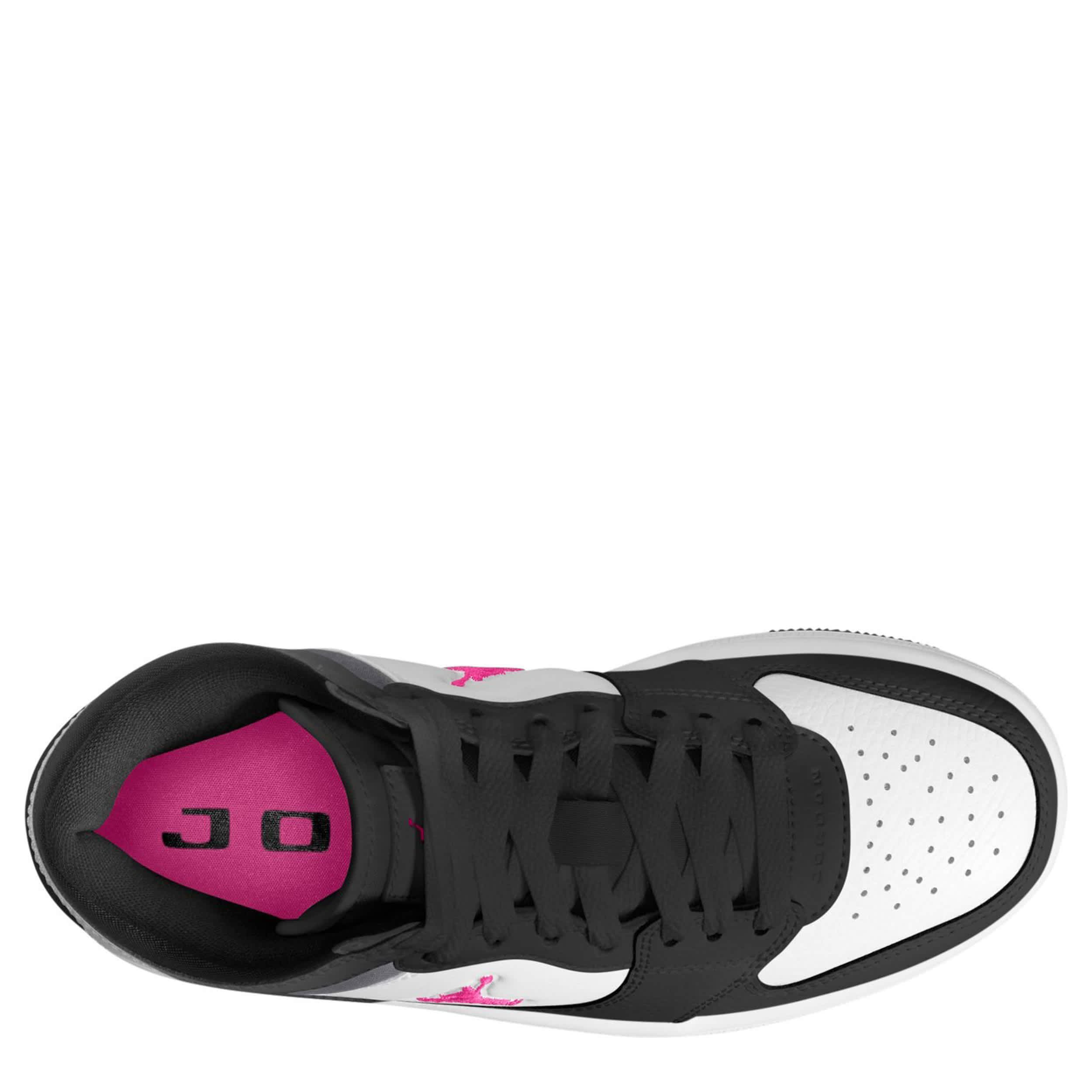 JORDAN-GIRLS BIG KID COURT CONNECT MID SNEAKER-PINK & GREY