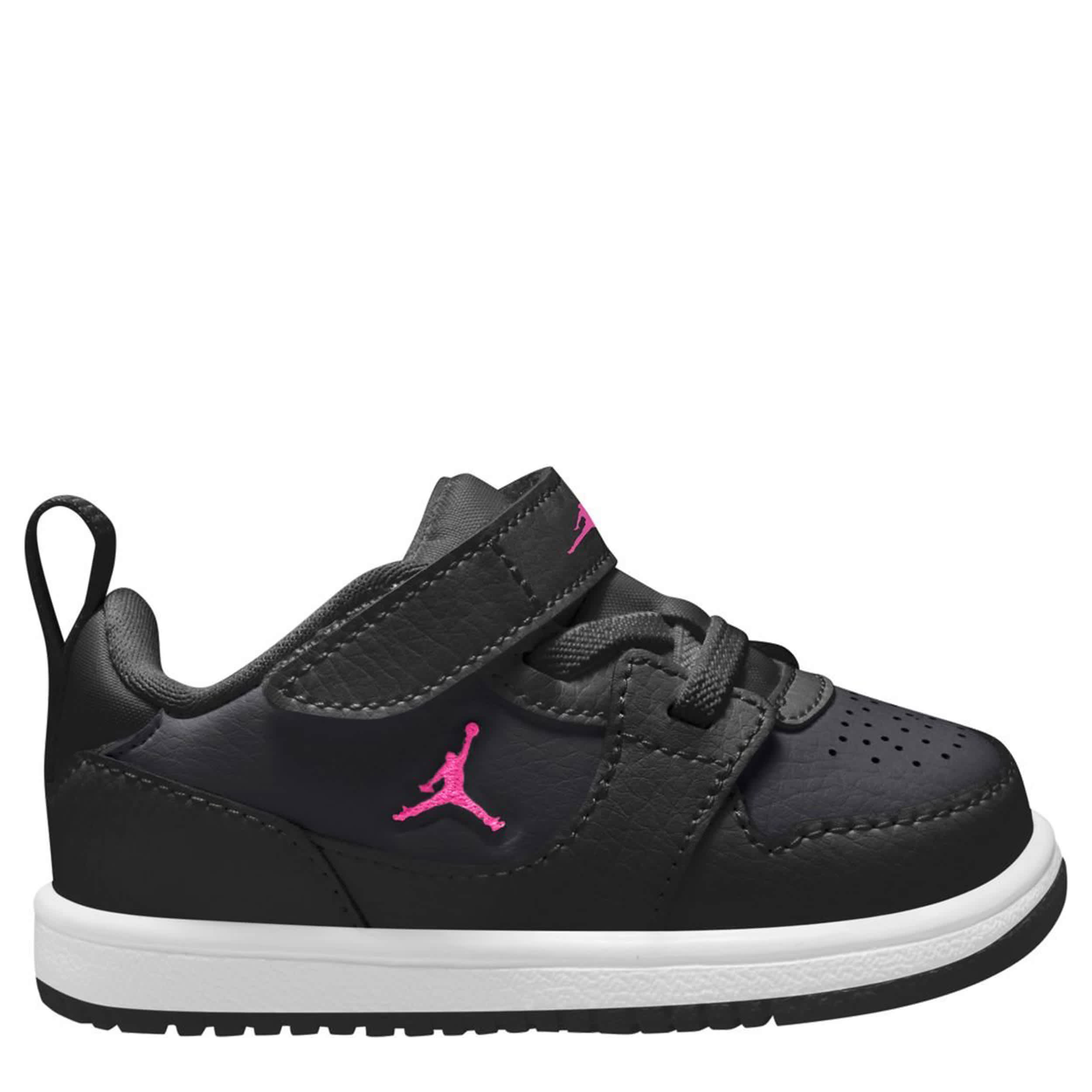 JORDAN-GIRLS INFANT-TODDLER COURT CONNECT SNEAKER-BRIGHT PINK & BLACK