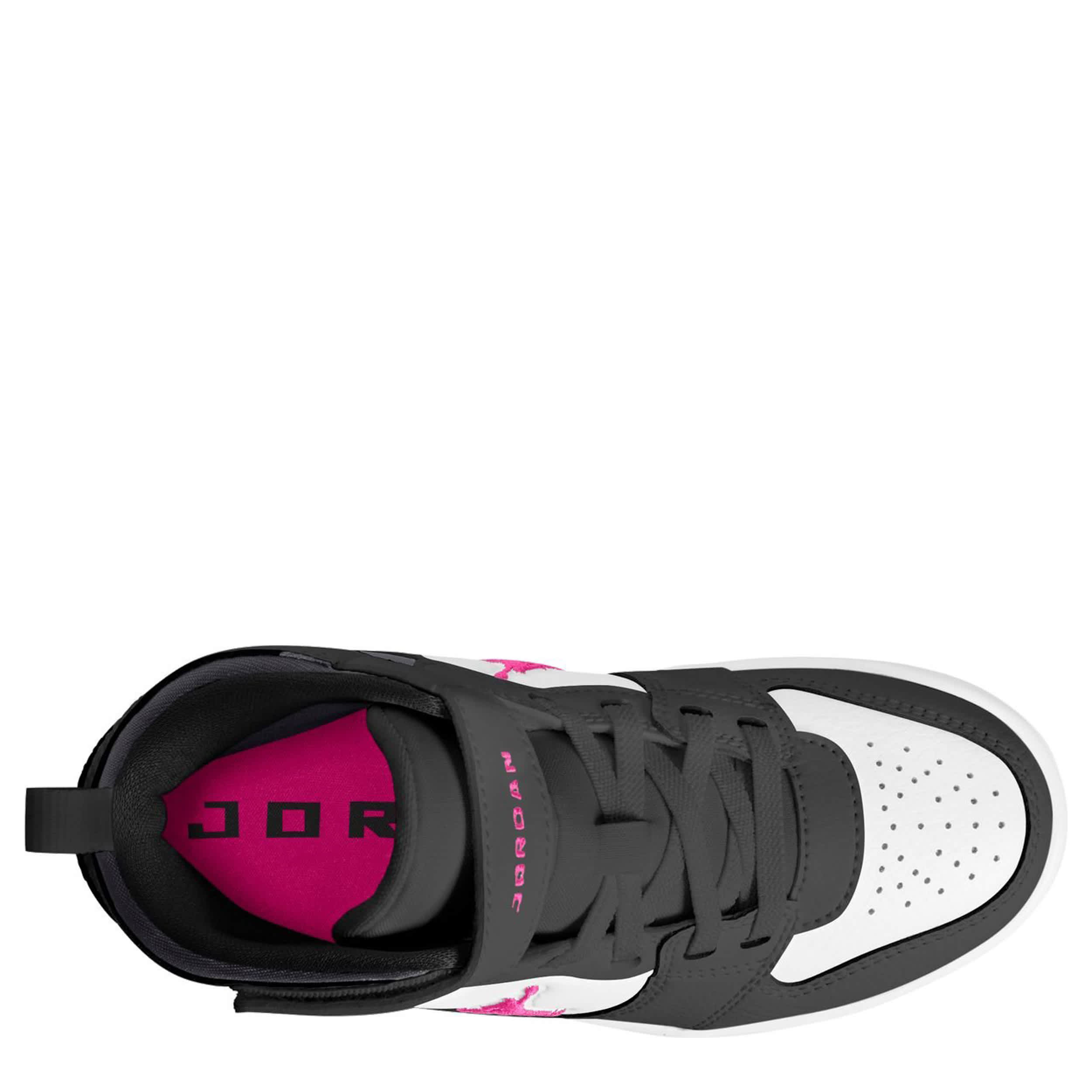 JORDAN-GIRLS BIG KID COURT CONNECT MID SNEAKER-BRIGHT PINK & BLACK