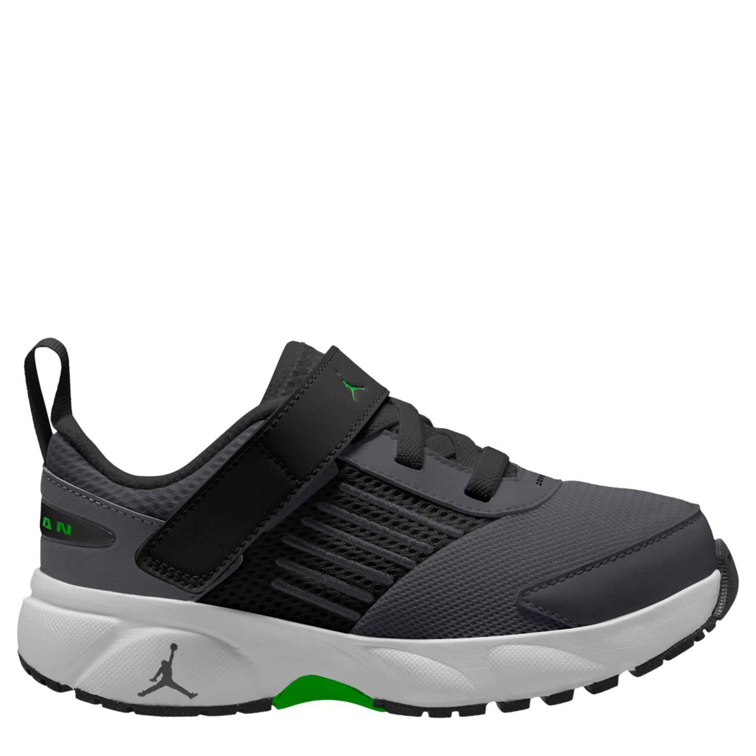 JORDAN-BOYS LITTLE KID TRUNNER FLOW SNEAKER-GREY & BRIGHT GREEN