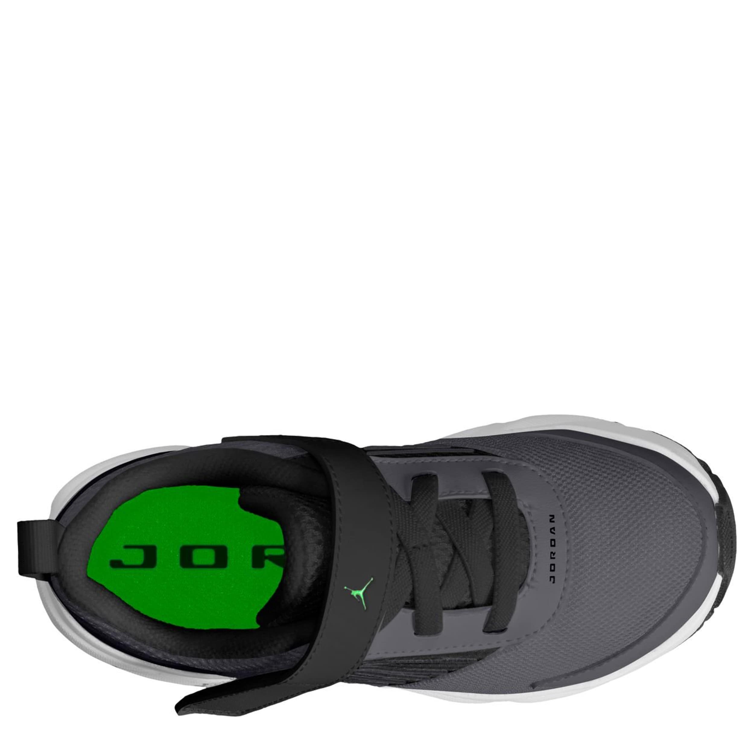 JORDAN-BOYS LITTLE KID TRUNNER FLOW SNEAKER-GREY & BRIGHT GREEN