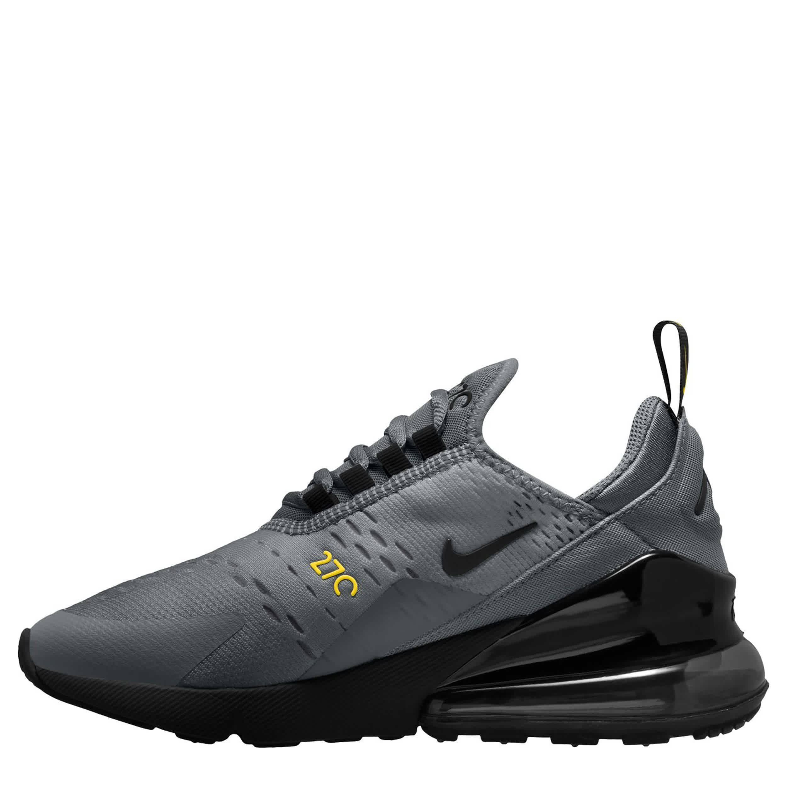 NIKE-BOYS BIG KID AIR MAX 270 SNEAKER-GREY & YELLOW