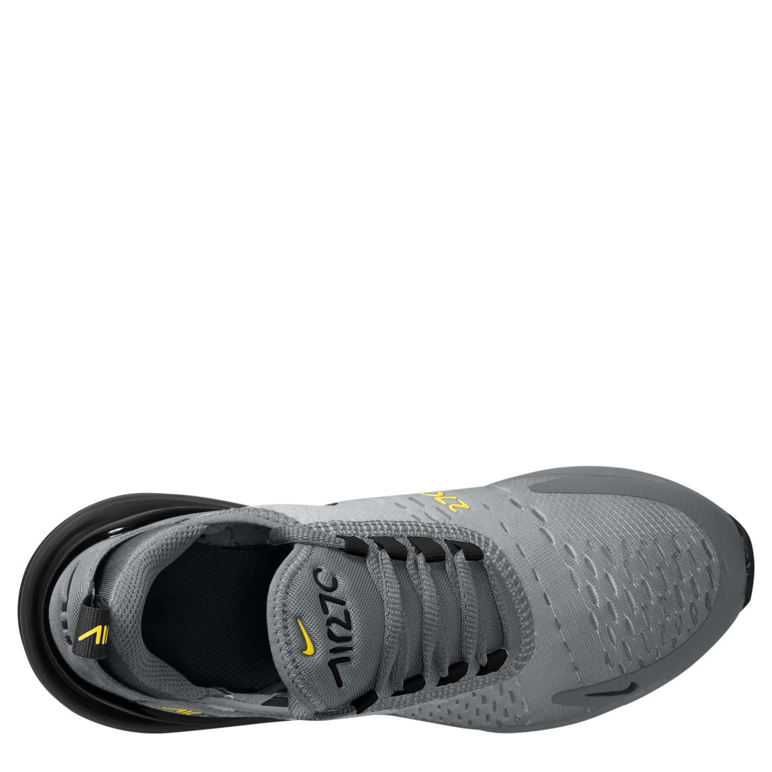 NIKE-BOYS BIG KID AIR MAX 270 SNEAKER-GREY & YELLOW