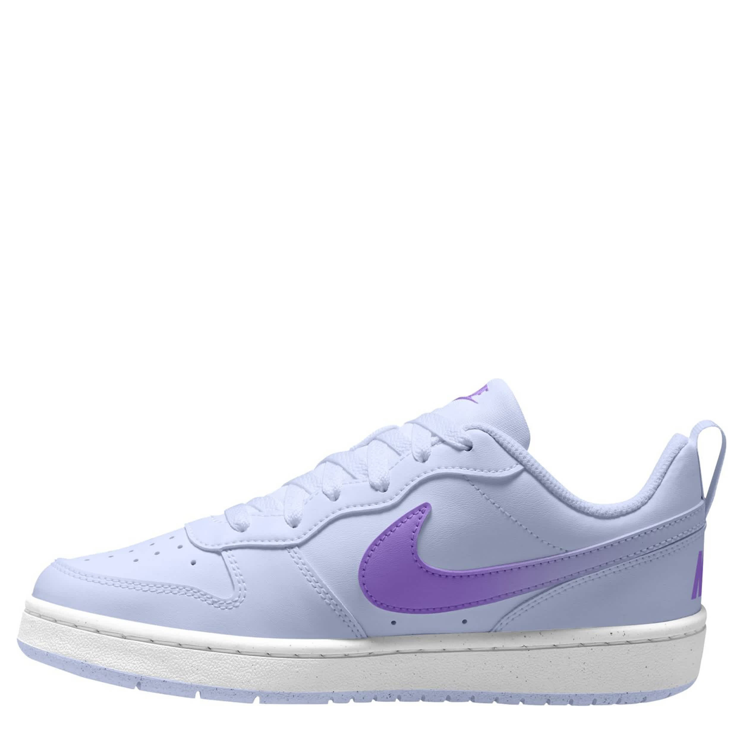 NIKE-GIRLS BIG KID COURT BOROUGH LOW RECRAFT SNEAKER-PURPLE & PURPLE