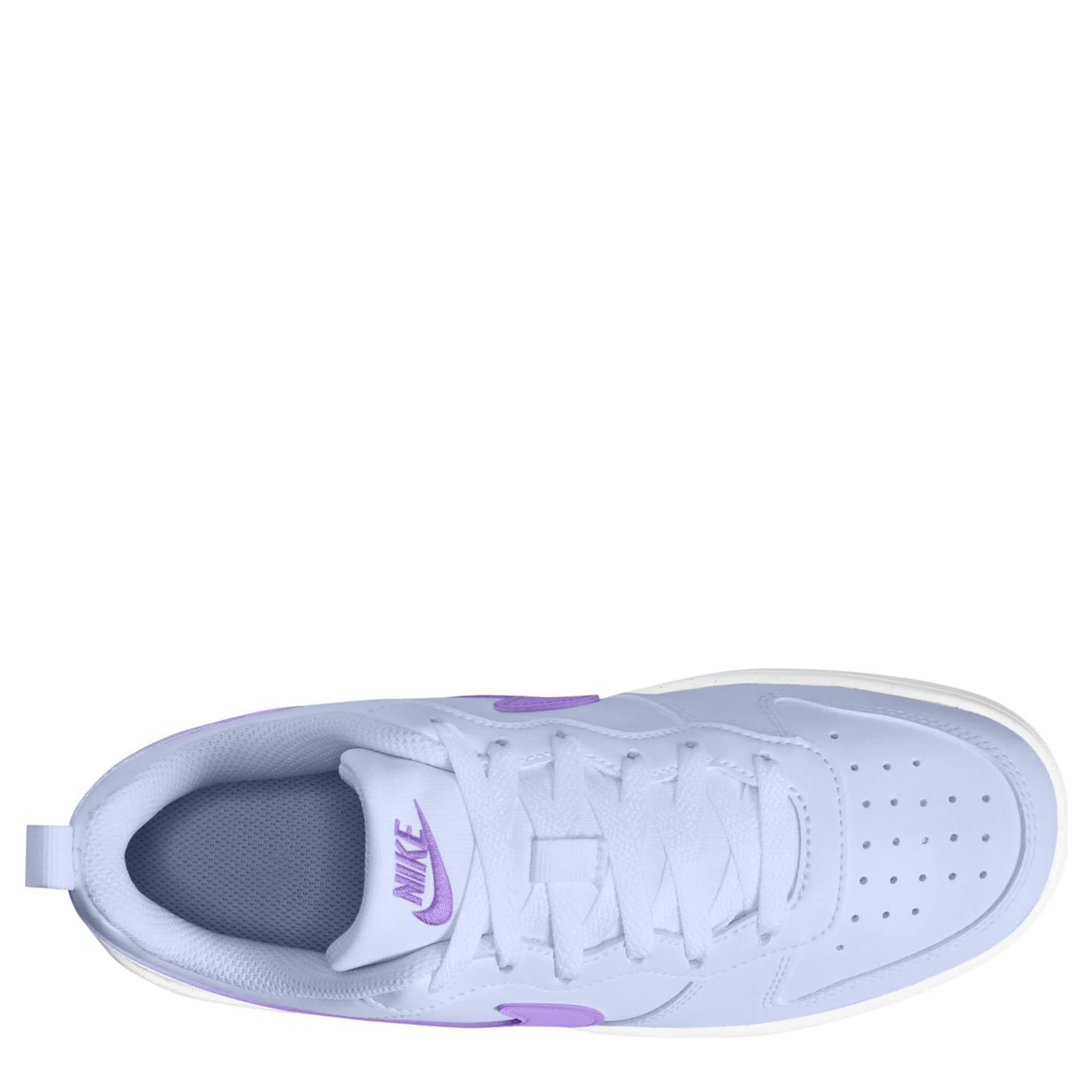 NIKE-GIRLS BIG KID COURT BOROUGH LOW RECRAFT SNEAKER-PURPLE & PURPLE