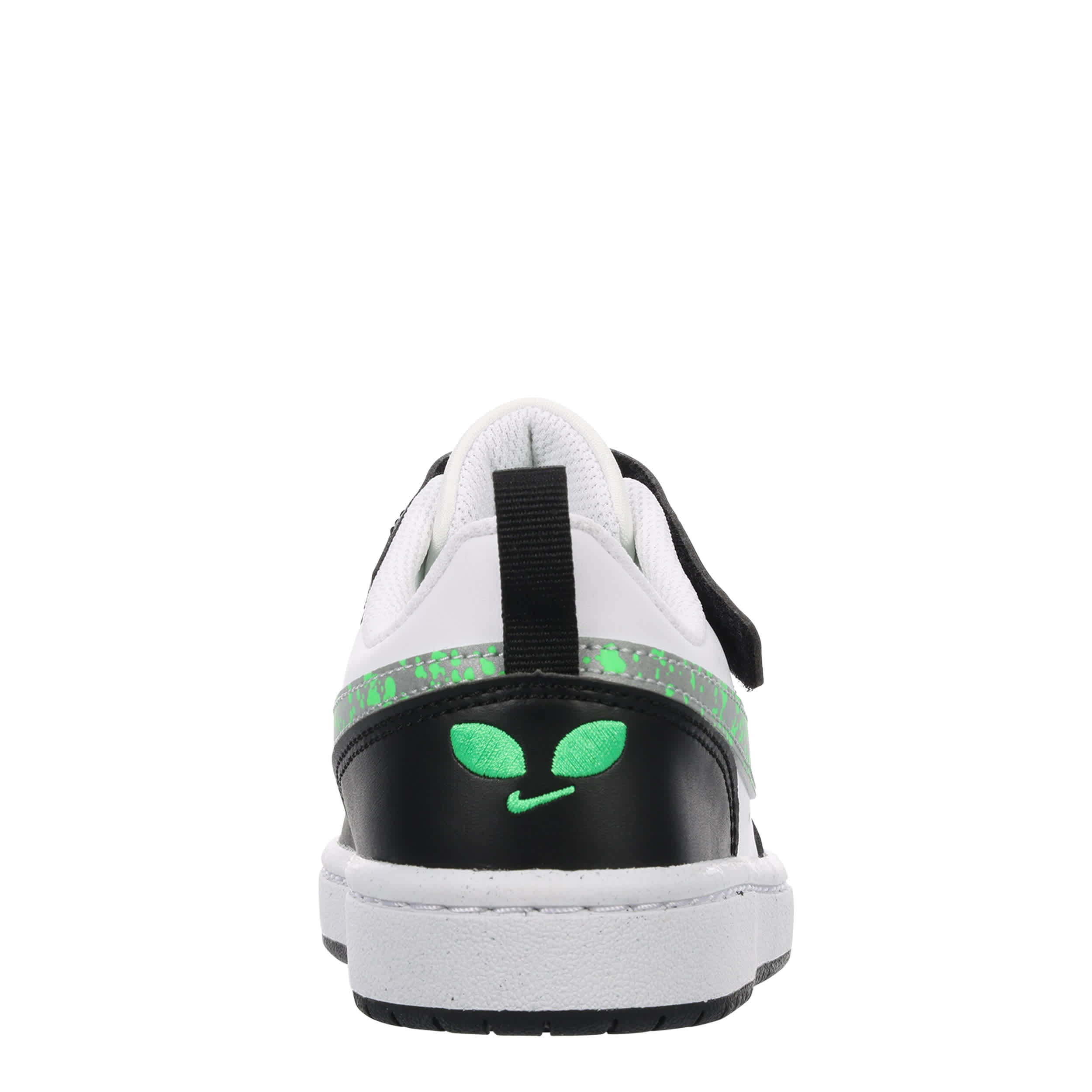 NIKE-BOYS LITTLE KID COURT BOROUGH LOW RECRAFT SNEAKER-BLACK & LIME