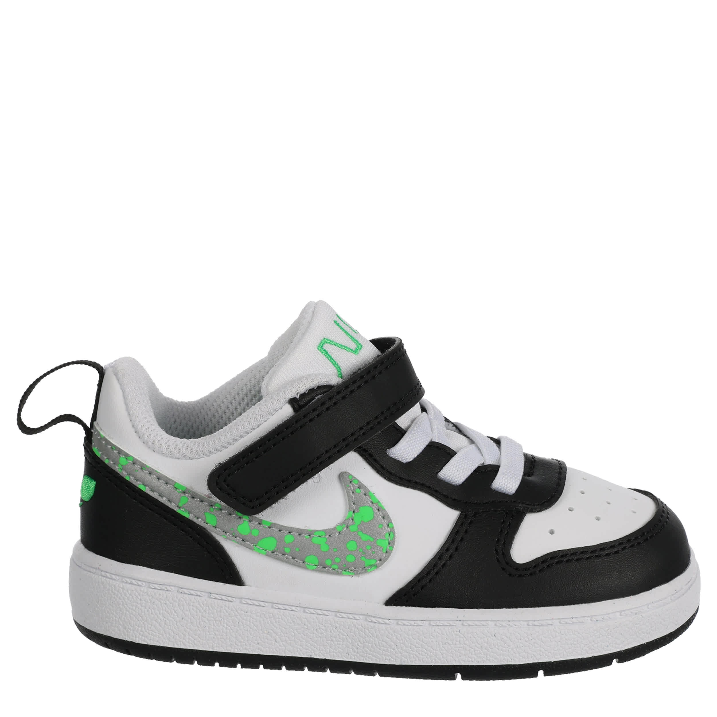 NIKE-BOYS INFANT-TODDLER COURT BOROUGH LOW RECRAFT SNEAKER-WHITE & BRIGHT GREEN