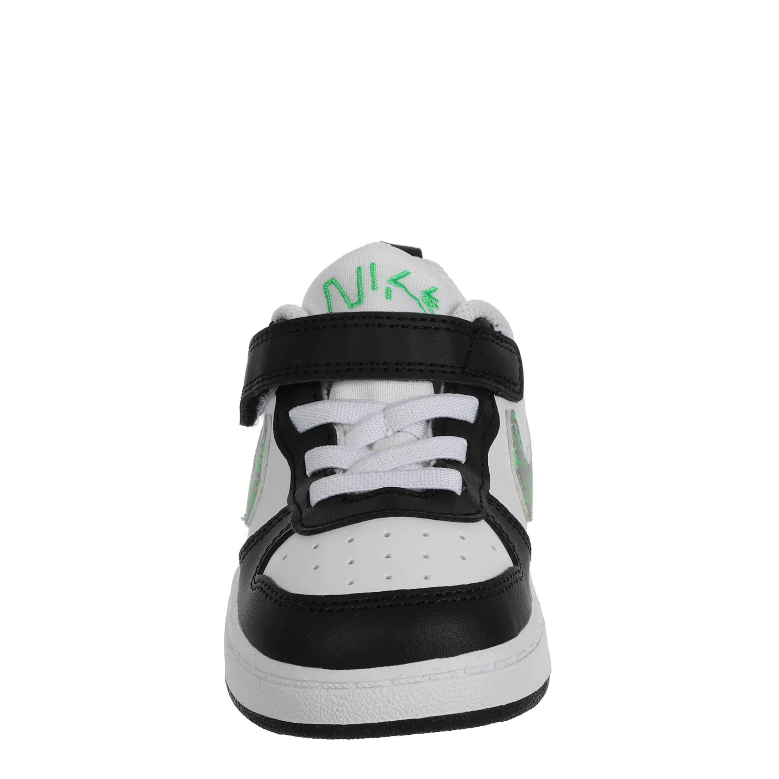 NIKE-BOYS INFANT-TODDLER COURT BOROUGH LOW RECRAFT SNEAKER-WHITE & BRIGHT GREEN