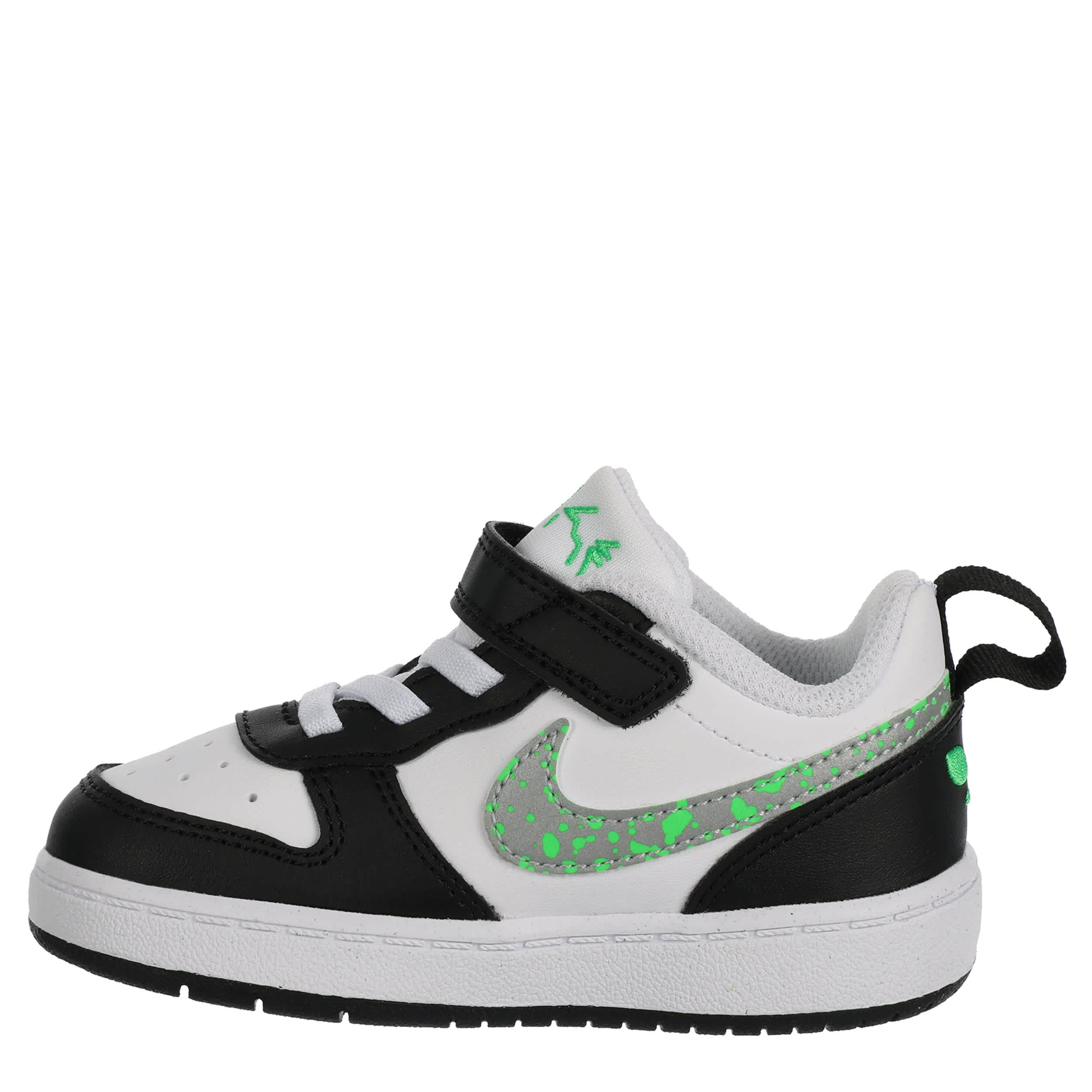 NIKE-BOYS INFANT-TODDLER COURT BOROUGH LOW RECRAFT SNEAKER-WHITE & BRIGHT GREEN