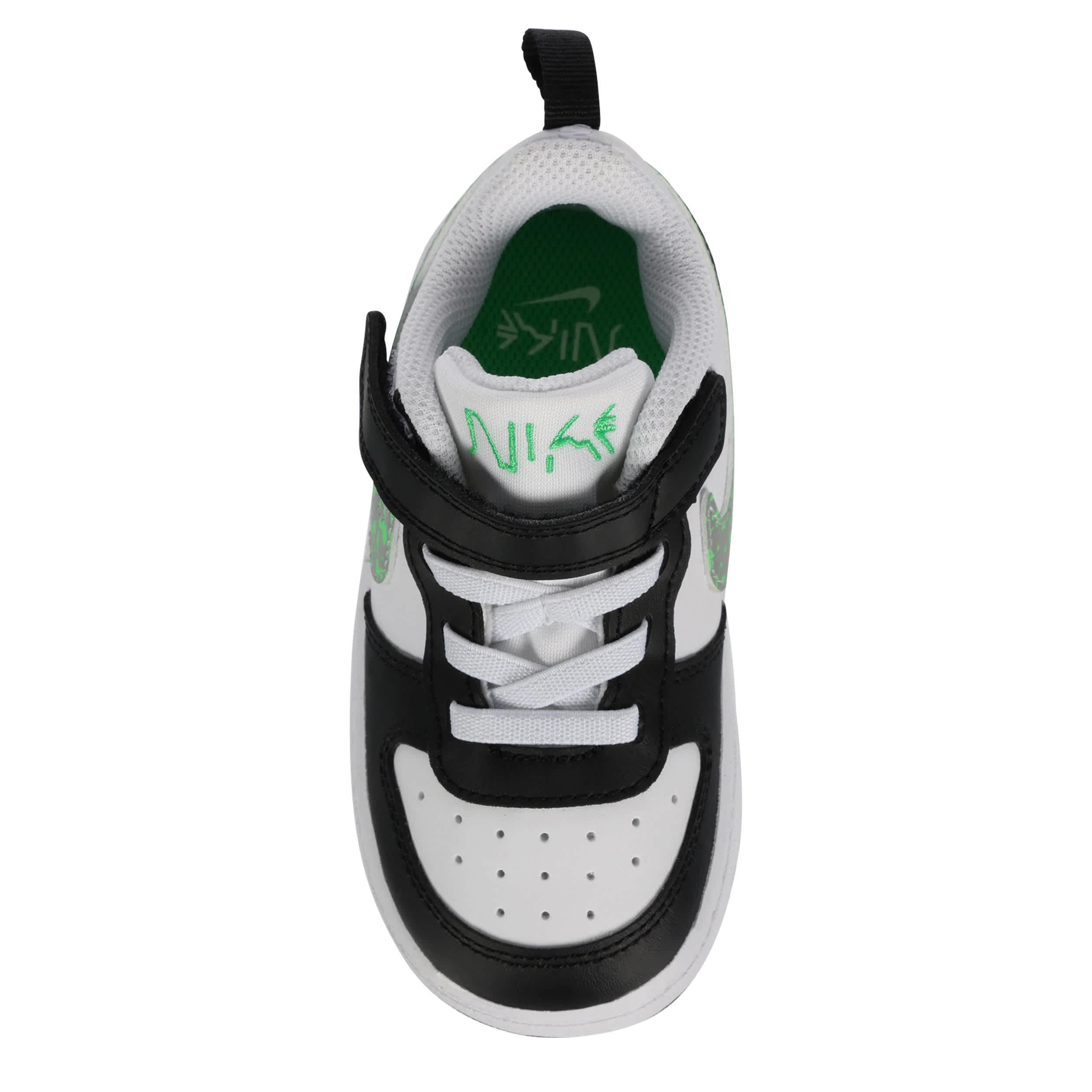 NIKE-BOYS INFANT-TODDLER COURT BOROUGH LOW RECRAFT SNEAKER-WHITE & BRIGHT GREEN