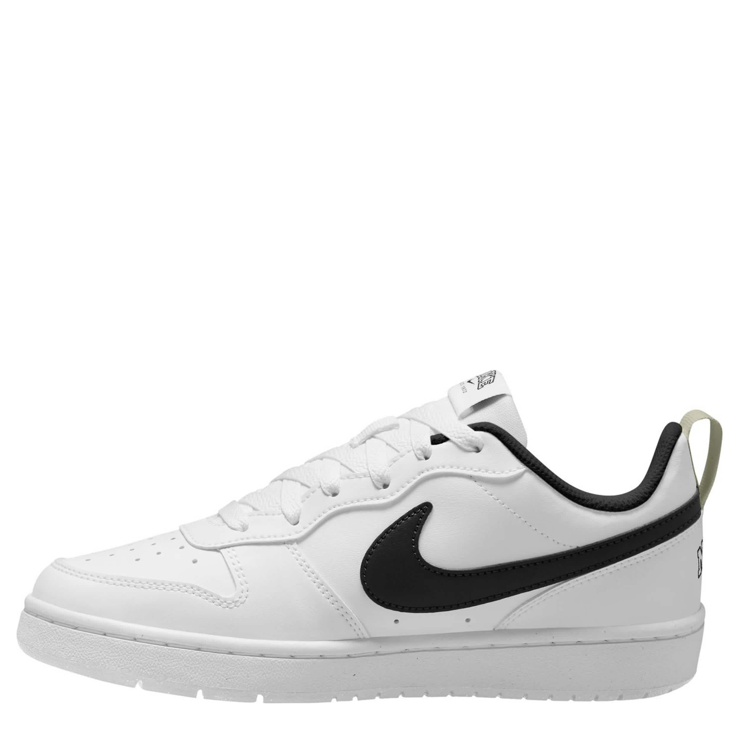 NIKE-BOYS BIG KID COURT BOROUGH LOW SNEAKER-WHITE & BLACK