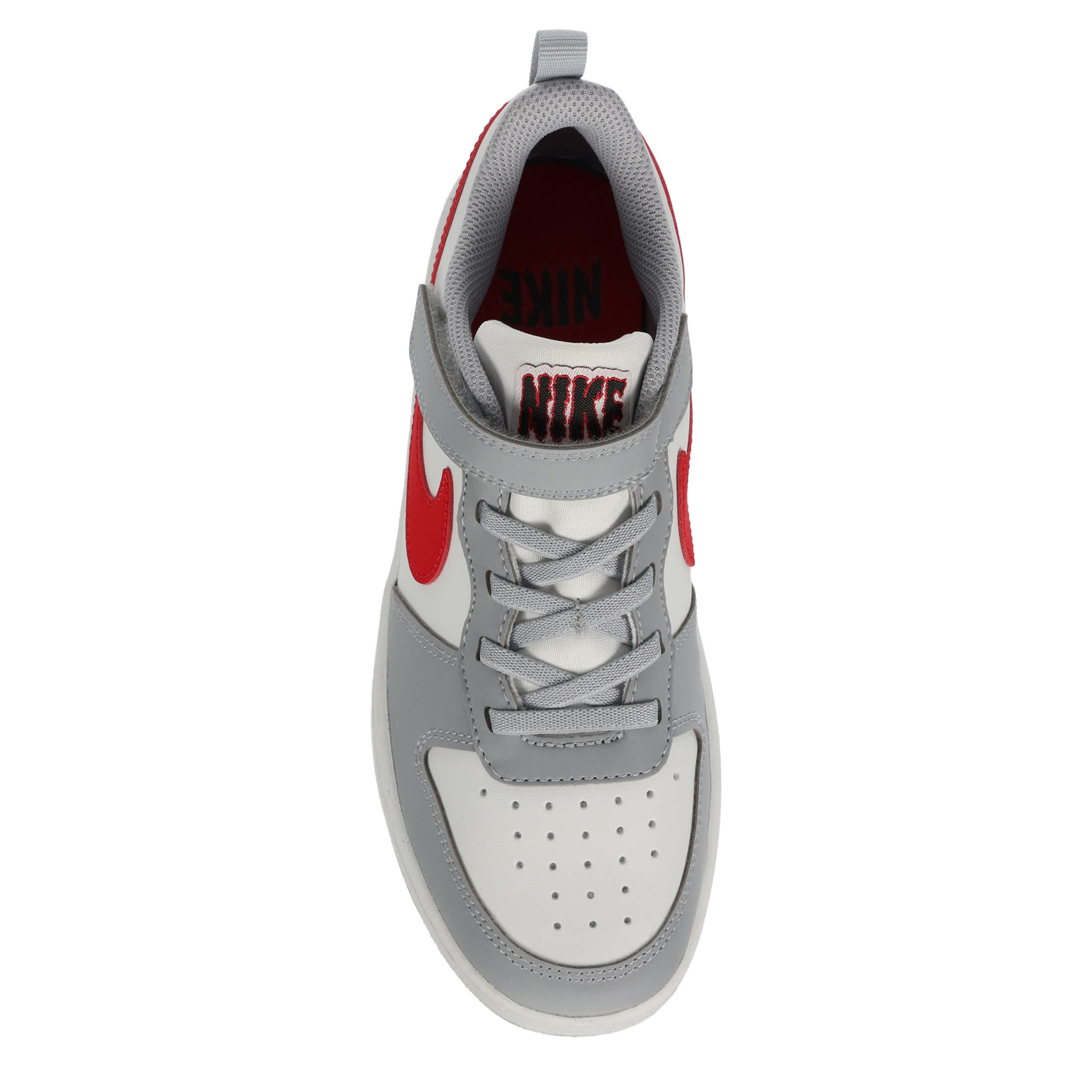 NIKE-BOYS LITTLE KID COURT BOROUGH LOW SNEAKER-GREY & RED