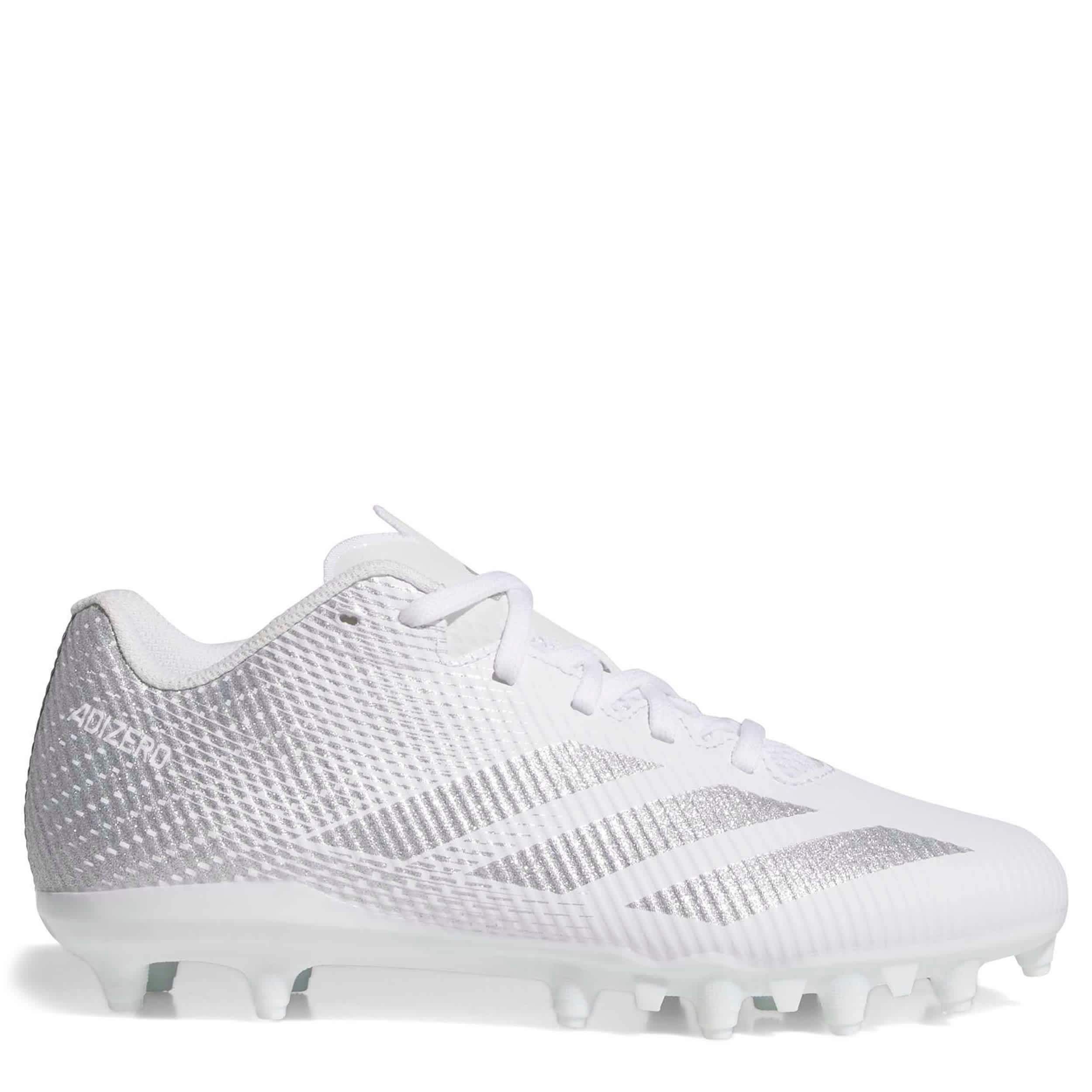 ADIDAS-GIRLS LITTLE-BIG KID ADIZERO ELECTRIC.2 FOOTBALL CLEAT-WHITE & SILVER