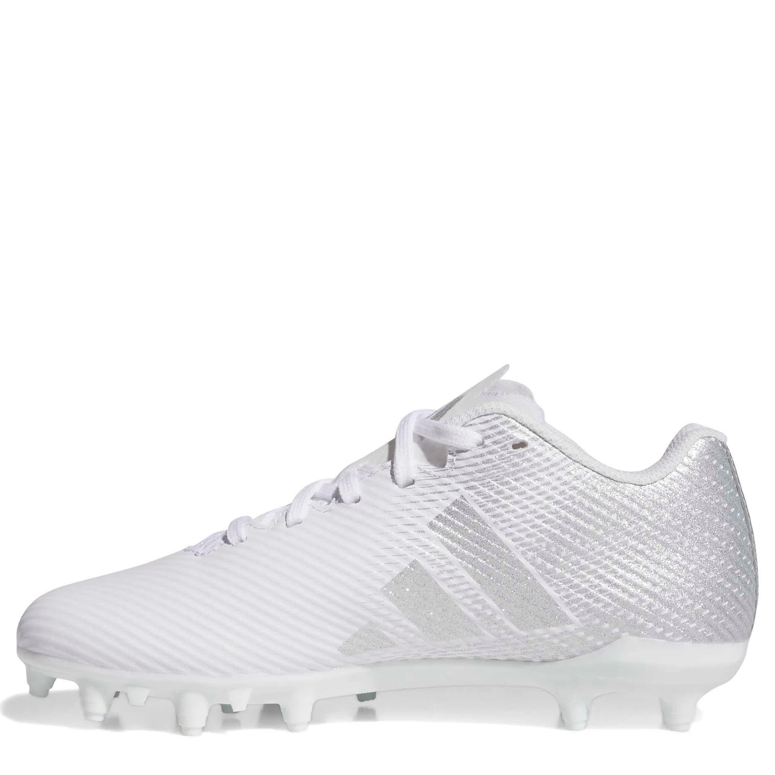 ADIDAS-GIRLS LITTLE-BIG KID ADIZERO ELECTRIC.2 FOOTBALL CLEAT-WHITE & SILVER