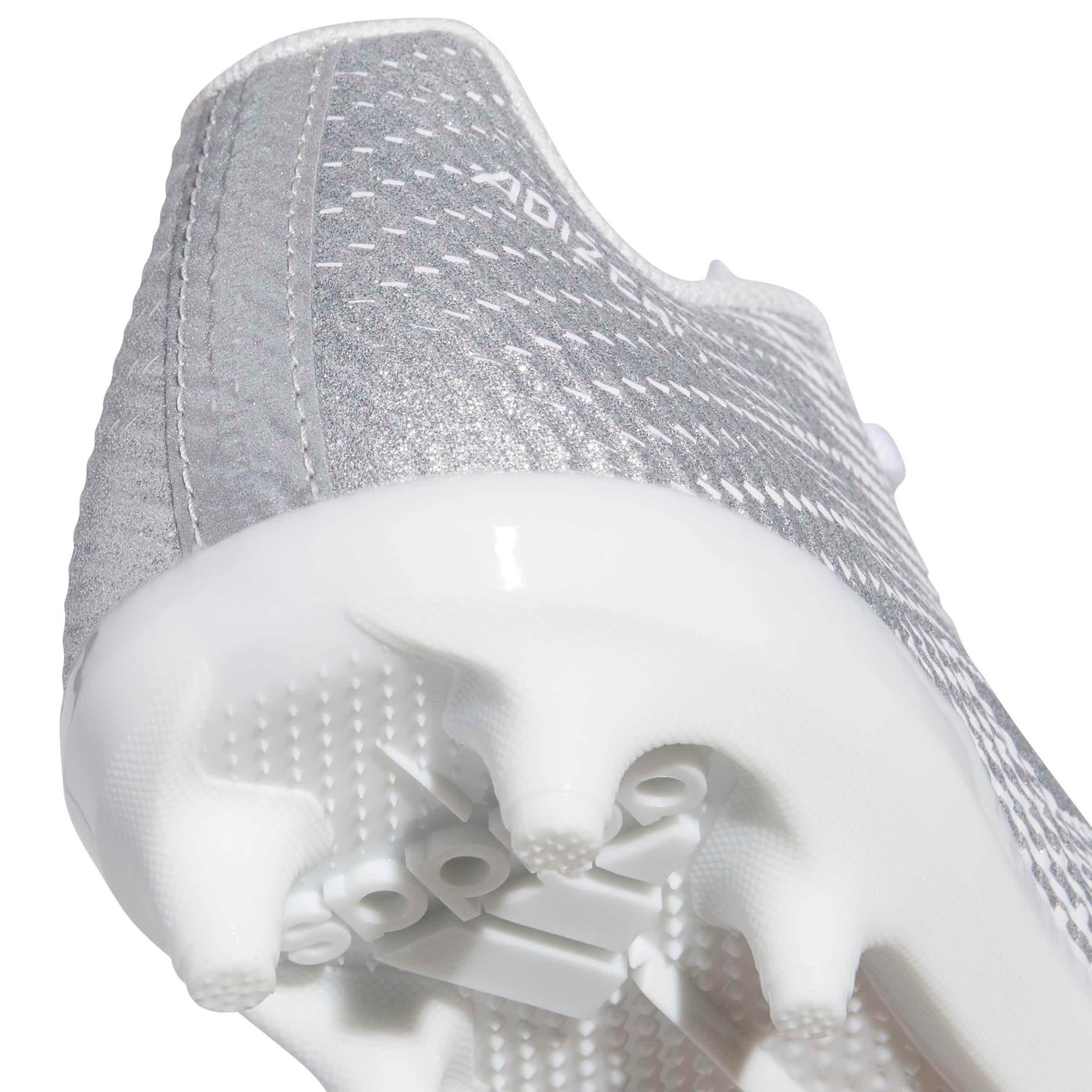 ADIDAS-GIRLS LITTLE-BIG KID ADIZERO ELECTRIC.2 FOOTBALL CLEAT-WHITE & SILVER