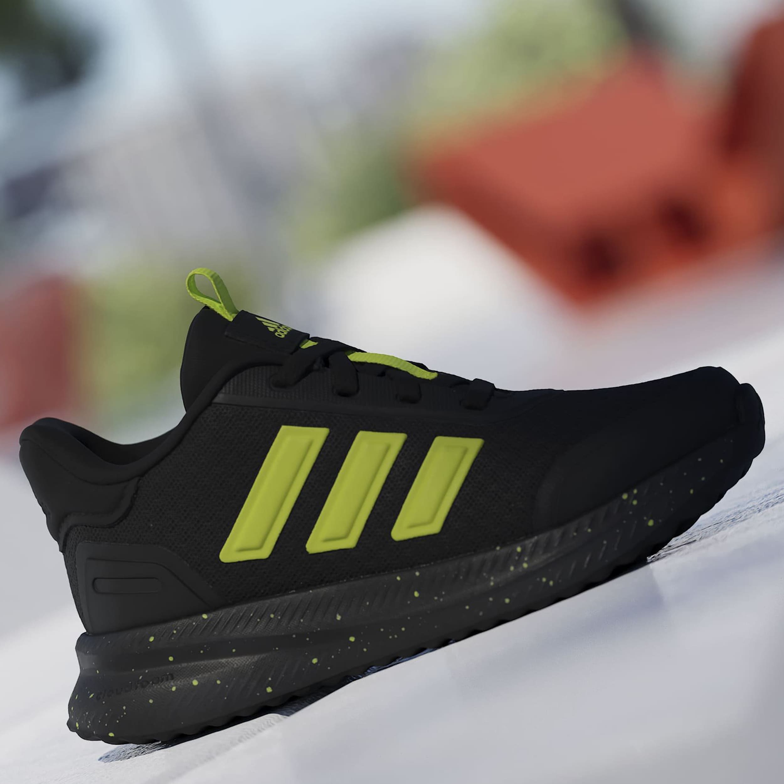 ADIDAS-BOYS LITTLE-BIG KID X_PLR PATH SNEAKER-BLACK & NEON