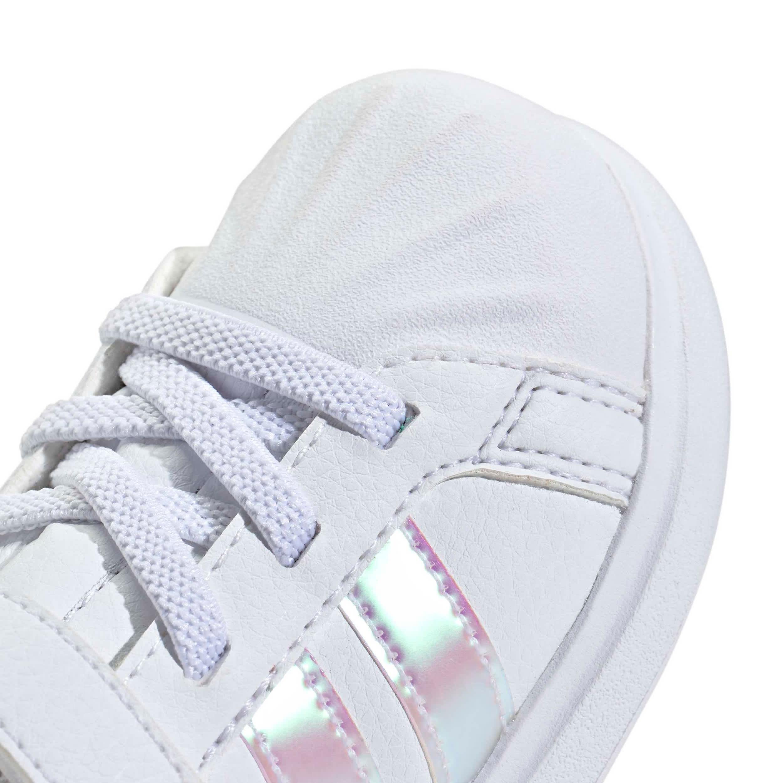 ADIDAS-GIRLS INFANT-TODDLER STREETTALK SNEAKER-WHITE & MED METALLIC